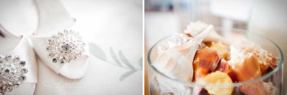 shoes and rings displayed before wedding on Gasparilla Island Boca Grande, FL