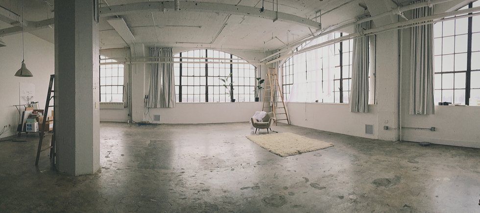 empty photography studio on moving day