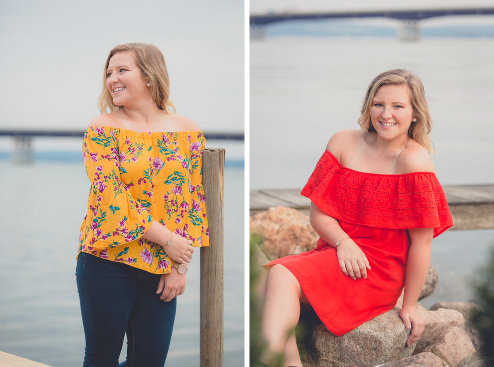 Maple Grove Senior Portrait of Alli by Lake Chautauqua in Bemus Point, NY