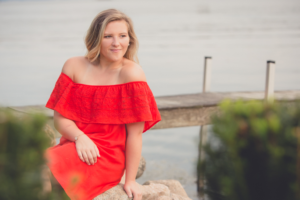 Maple Grove Senior Portrait of Alli by Lake Chautauqua in Bemus Point, NY