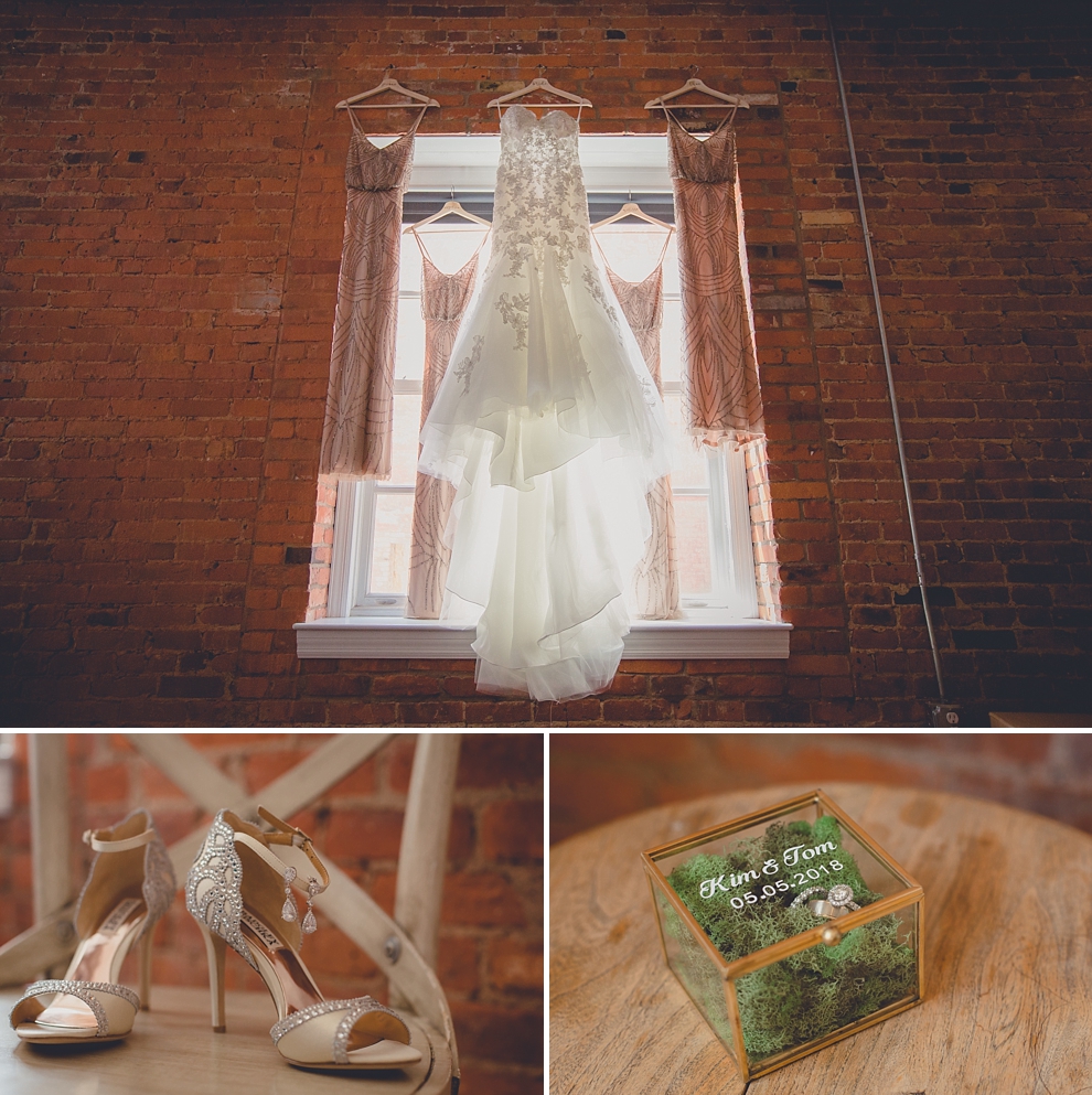 details from whimsical urban woodland themed wedding photography in buffalo, ny at pearl at the webb lofts on pearl st, lafayette hotel, pearl st brewery