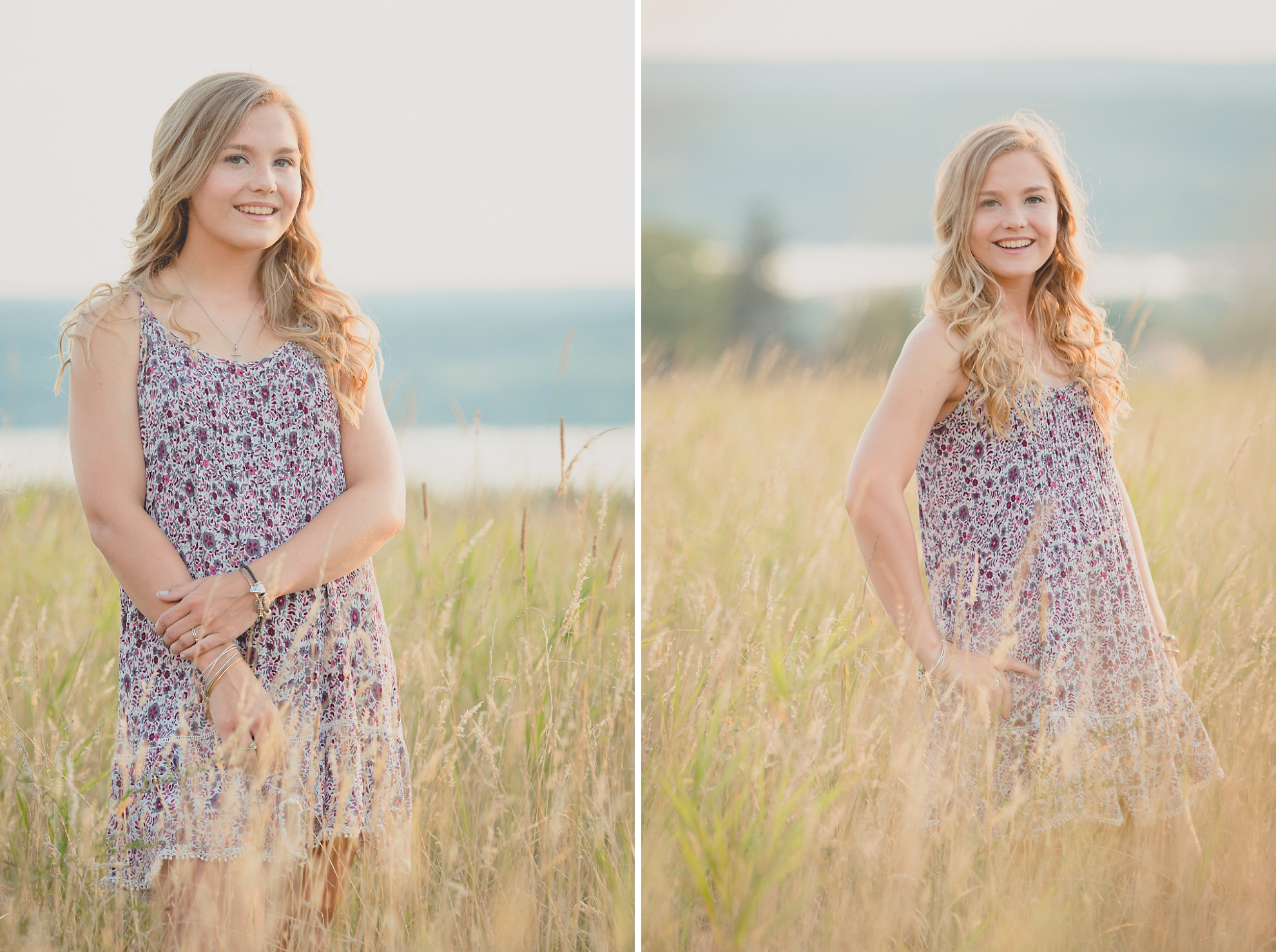 Dana poses for portrait in field in Bemus Point, NY