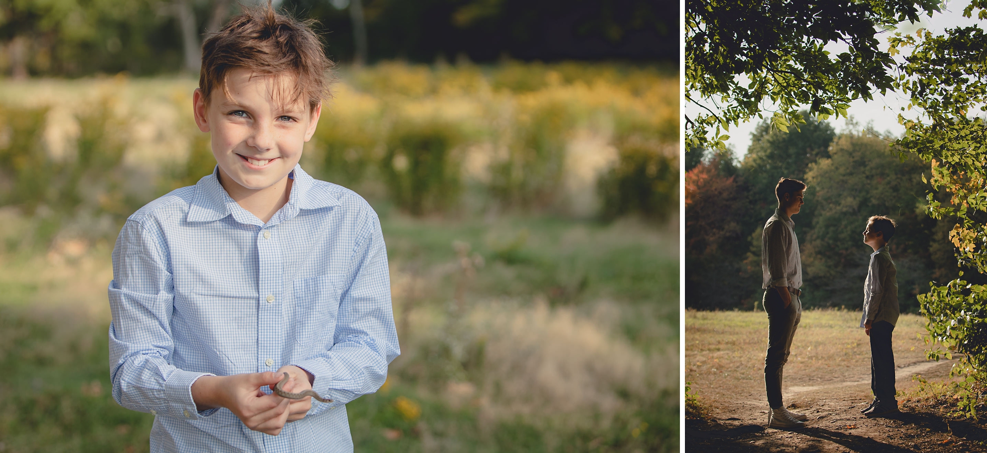 wny senior from east aurora highschool poses with little brother during senior portrait photography session at Knox Farm near Buffalo, NY