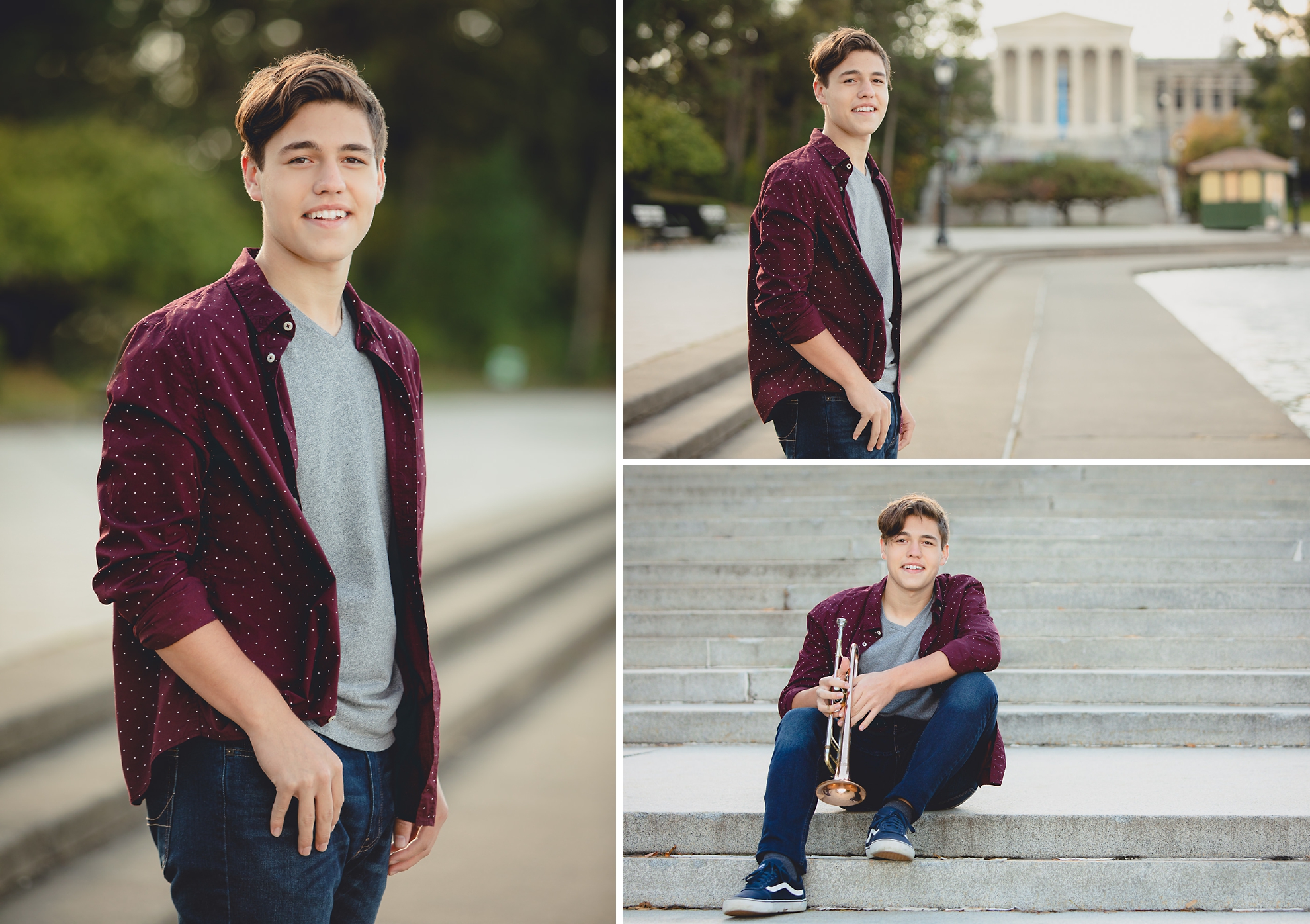 high school senior portrait photography at Hoyt Lake in Delaware Park in Buffalo, NY