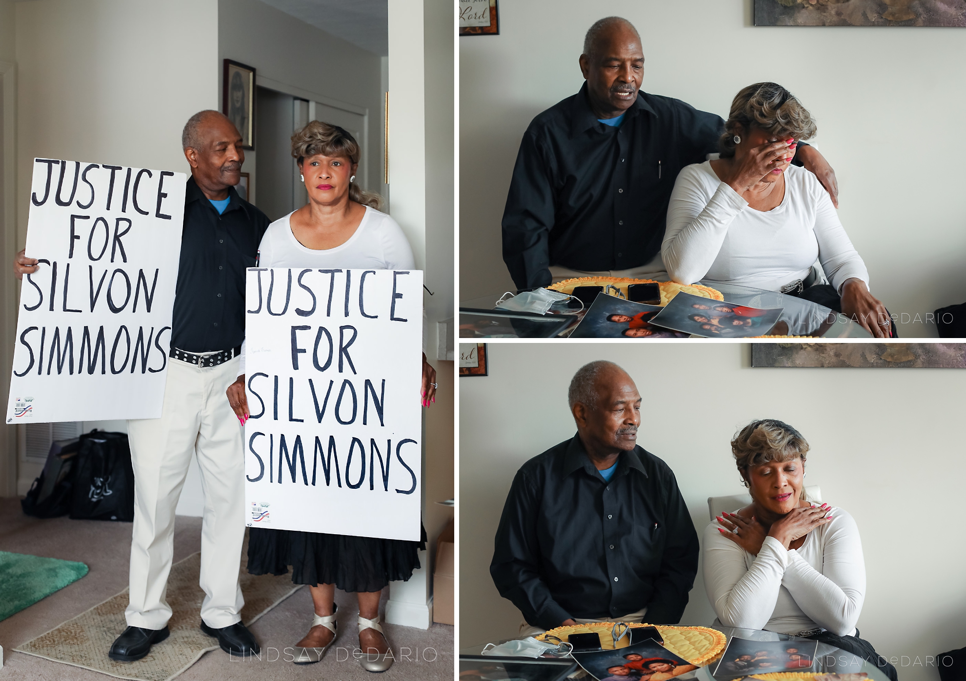 Frank and Sharlene Simmons, parents of Silvon Simmons, during a Reuters interview in their home in Rochester, NY