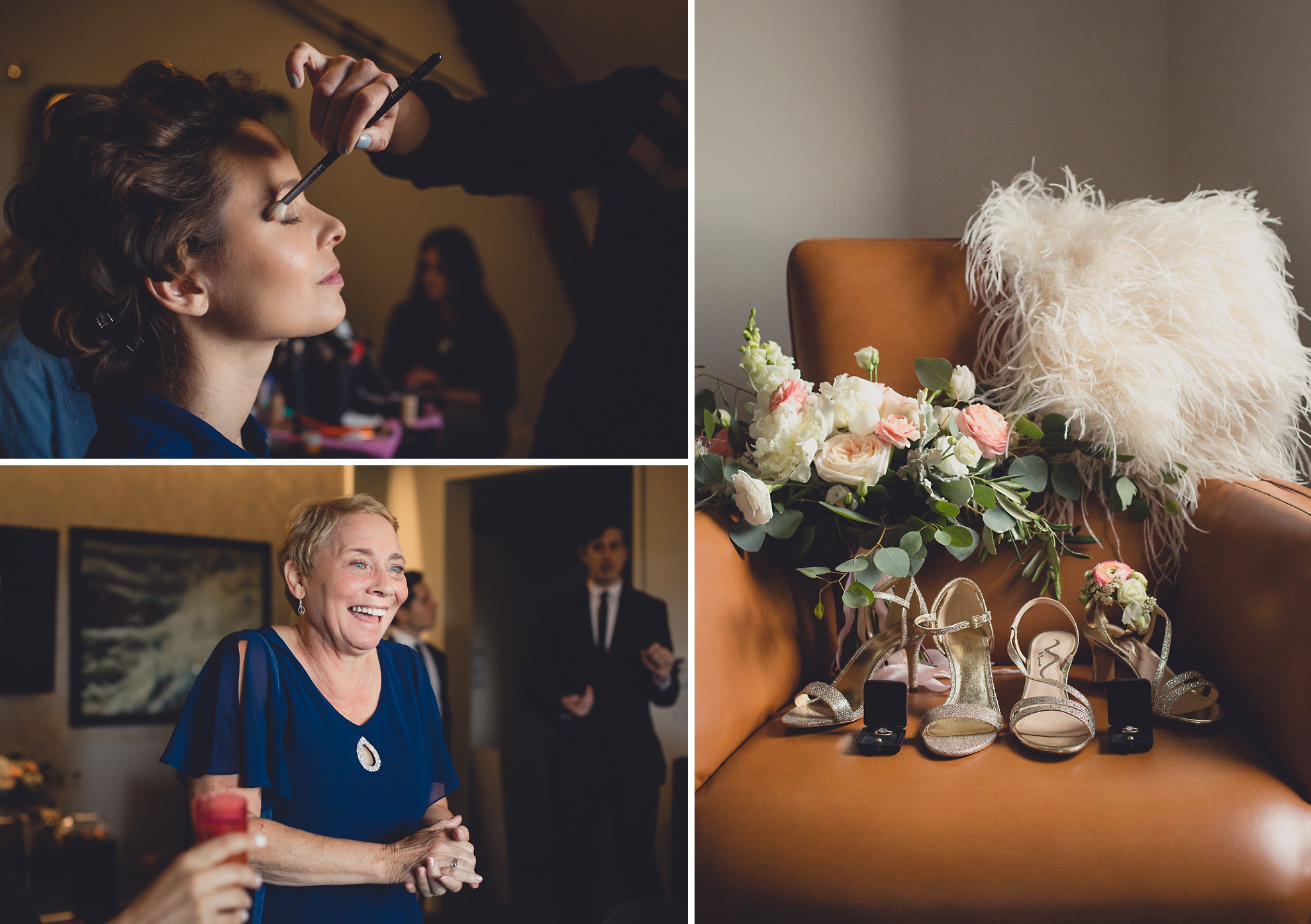 brides get ready for wedding at Hotel Henry in Buffalo, NY