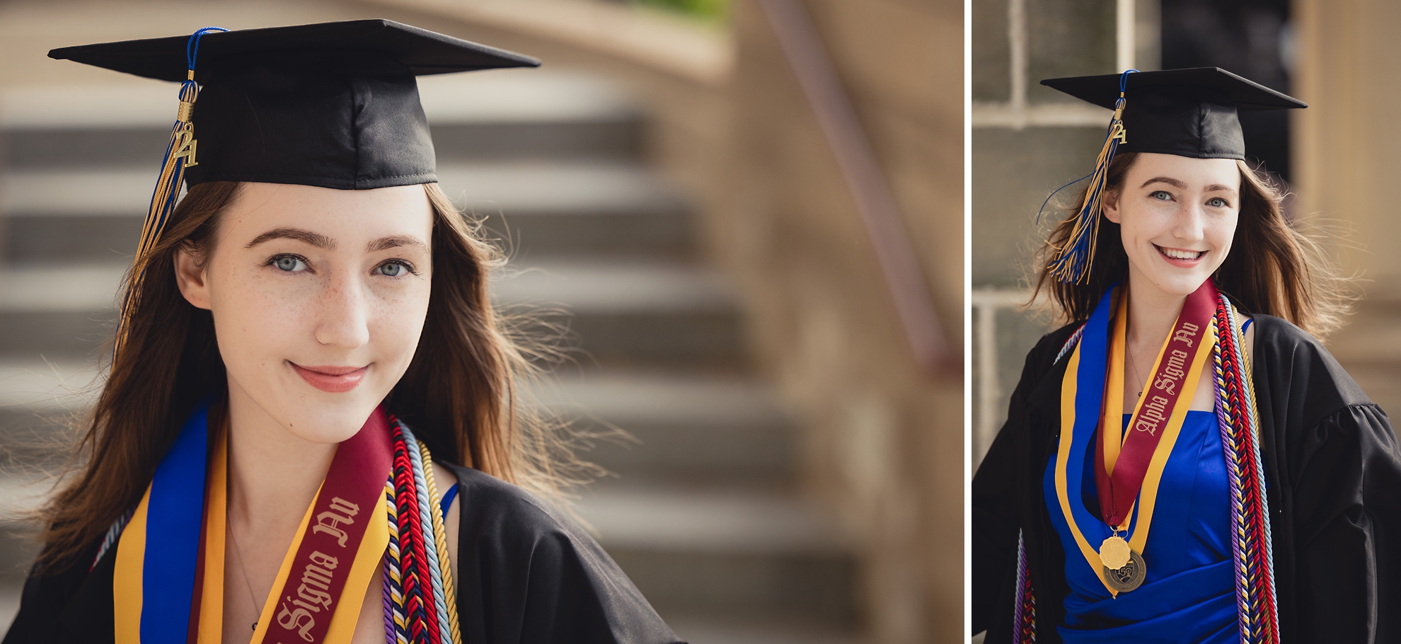 Canisius College senior poses for photographer during graduation portrait photography session on the Canisius campus in Buffalo, NY