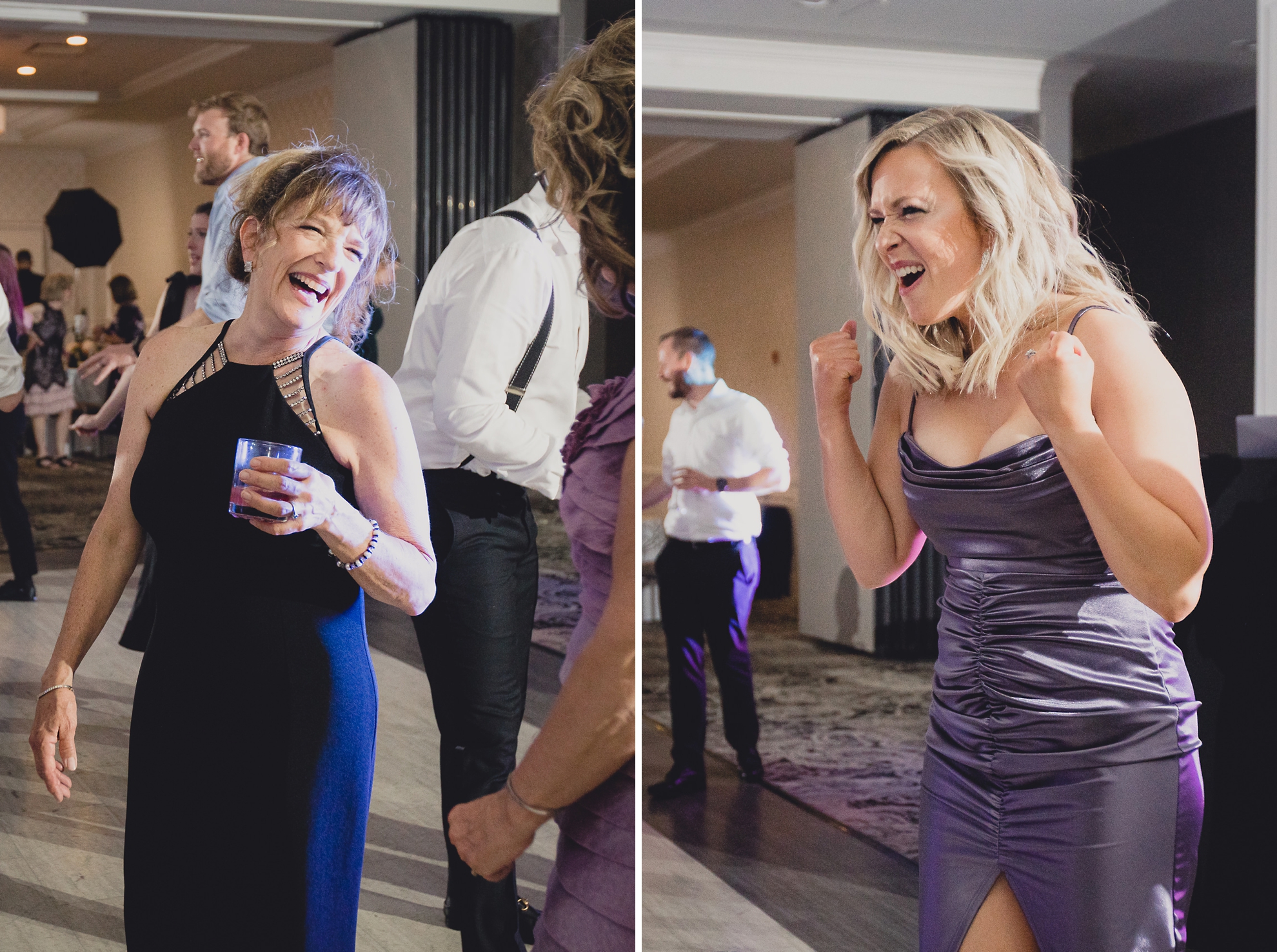 guests dance during wedding reception at the Niagara Falls Country Club