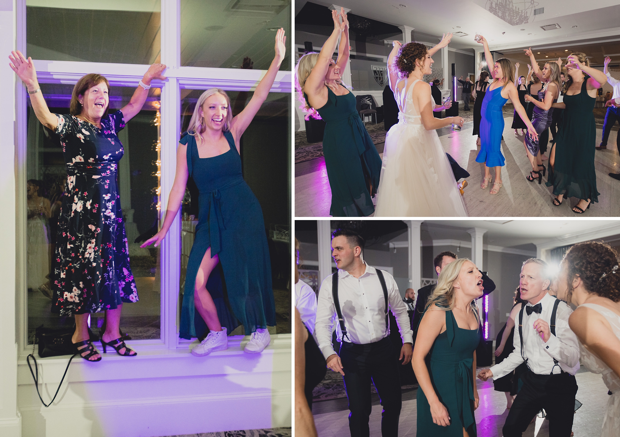 guests dance during wedding reception at the Niagara Falls Country Club