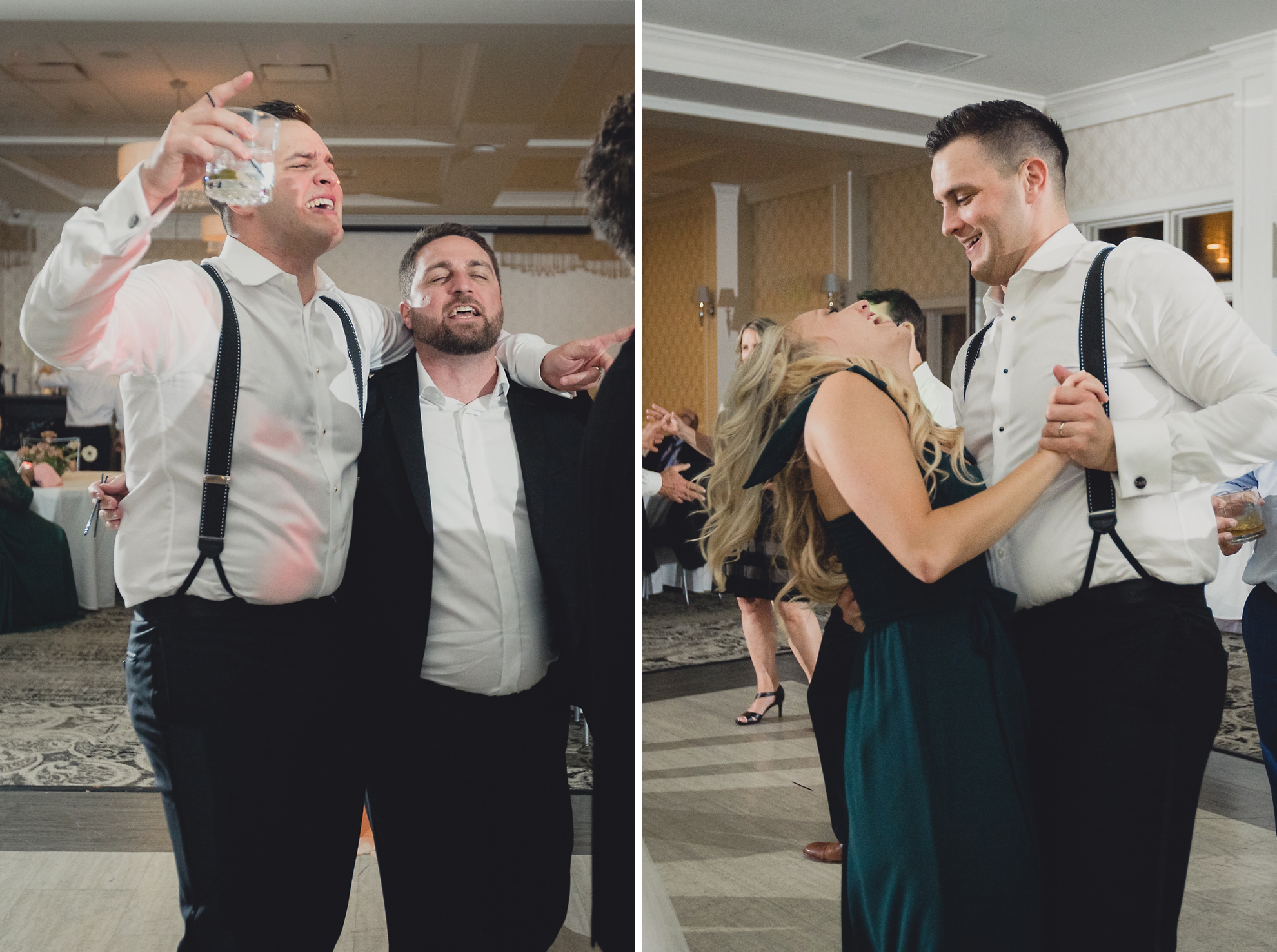 guests dance during wedding reception at the Niagara Falls Country Club