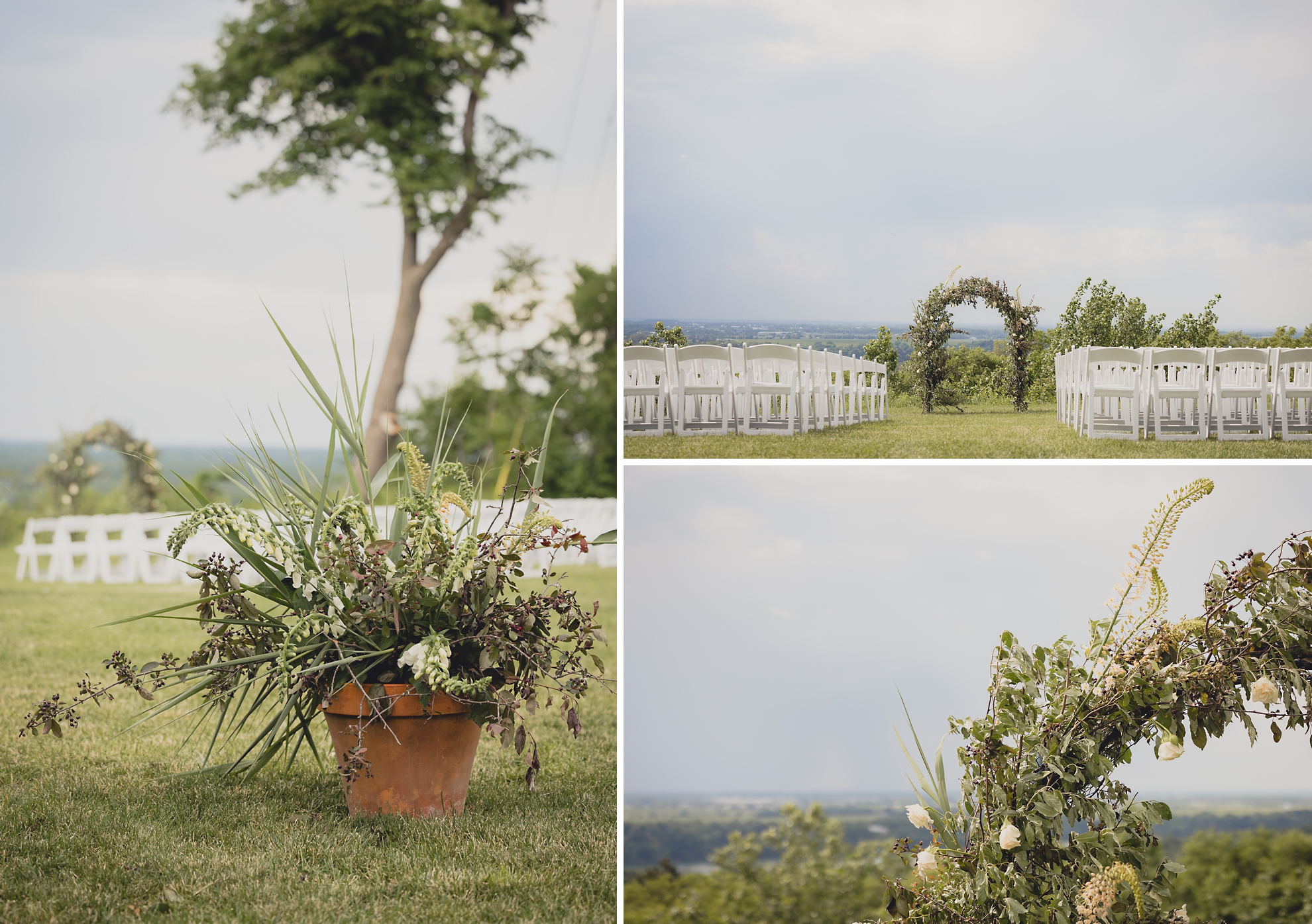 fern croft floral decor during wedding ceremony at the Niagara Falls Country Club