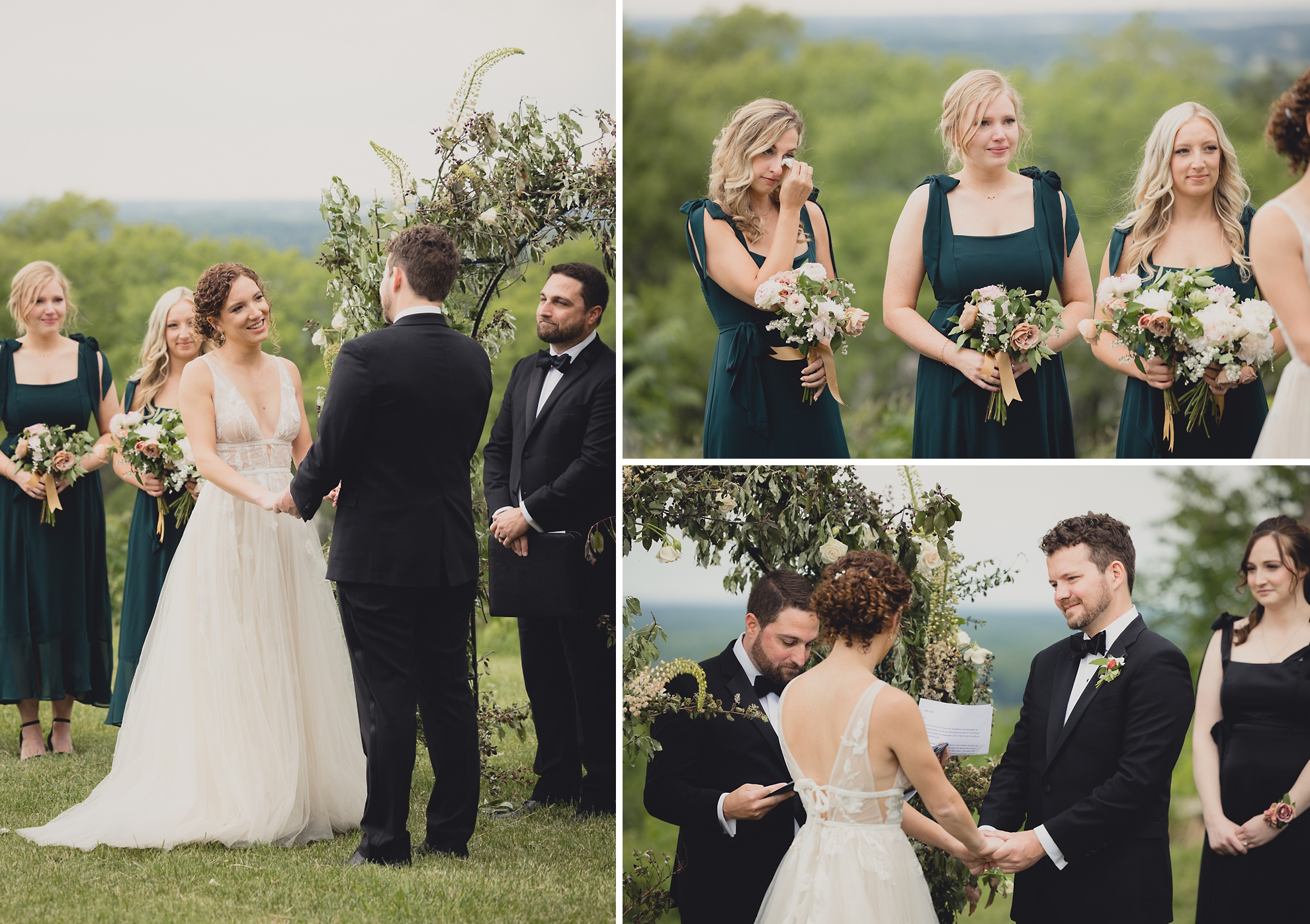 bride and groom say vows during wedding ceremony at the Niagara Falls Country Club