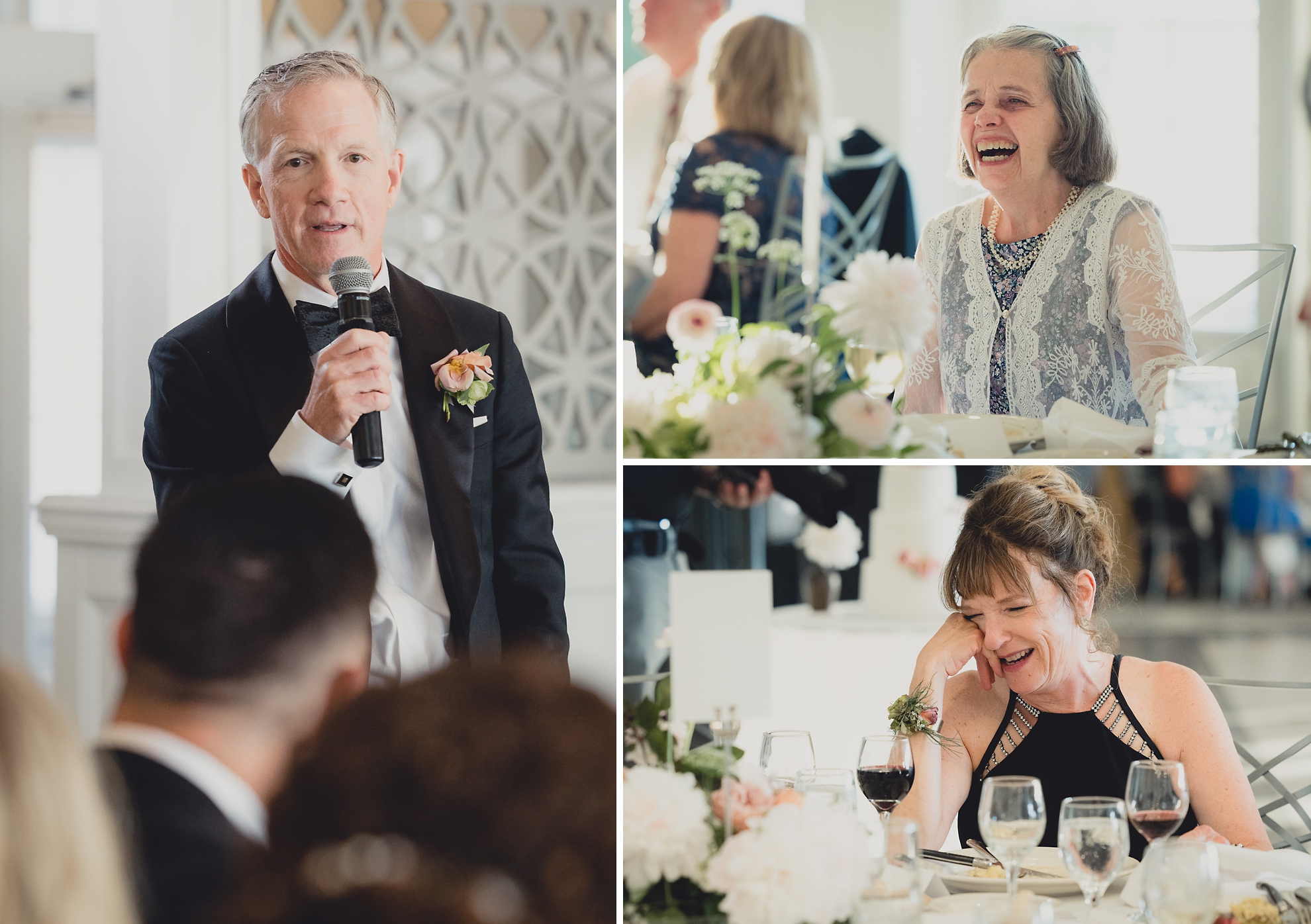 father delivers speech during wedding reception at the Niagara Falls Country Club
