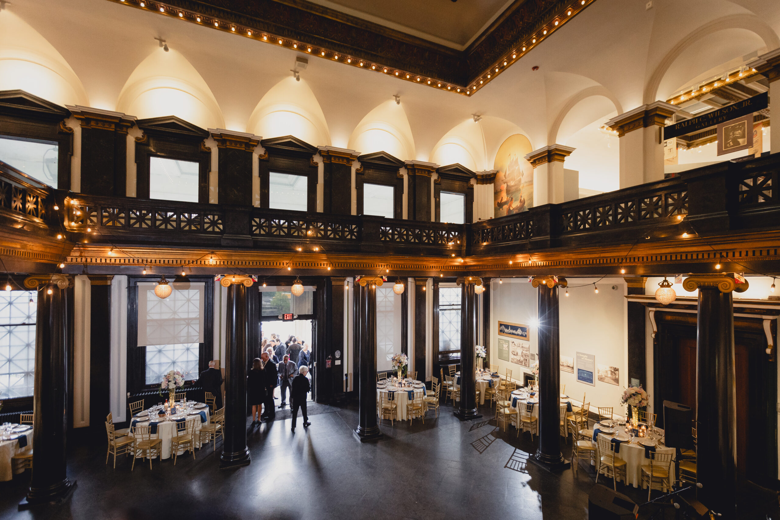 state court room set for during wedding at the Buffalo History Museum