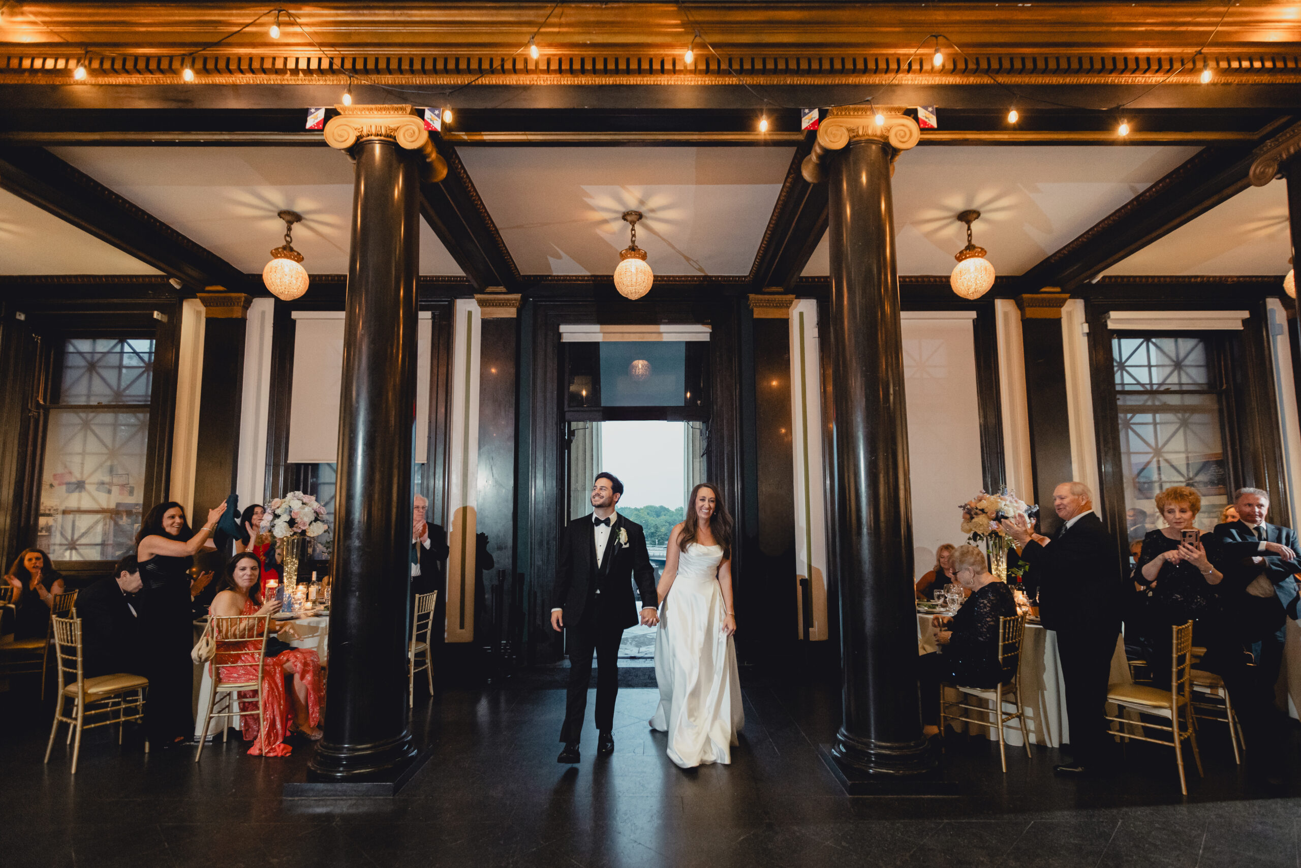 bride and groom are introduced during wedding reception at the Buffalo History Museum