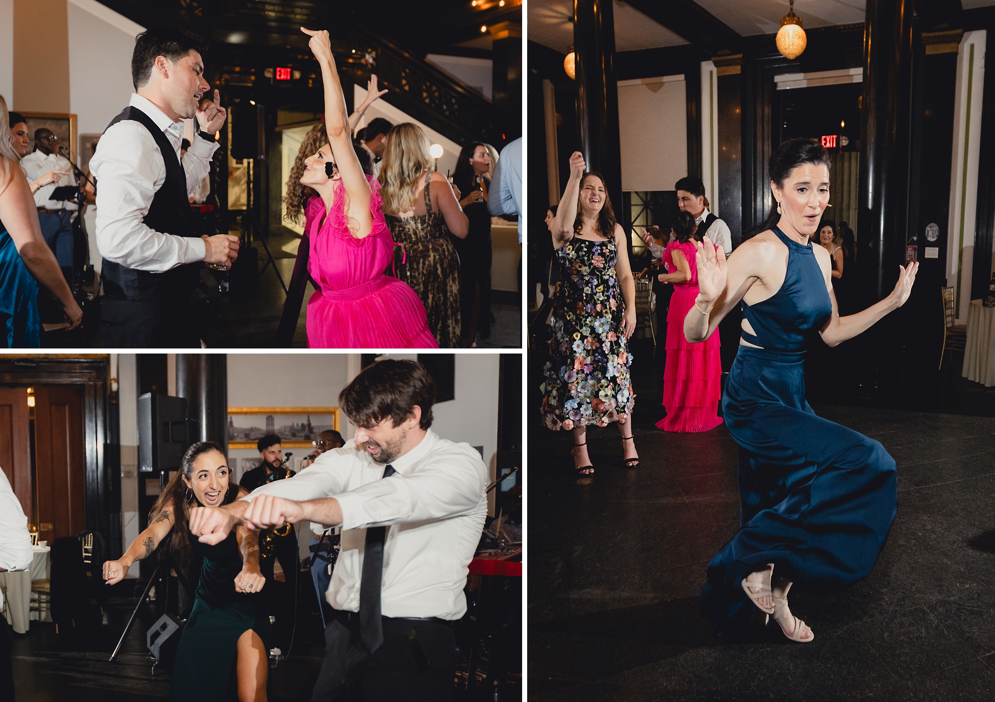 guests dance during wedding reception at the Buffalo History Museum