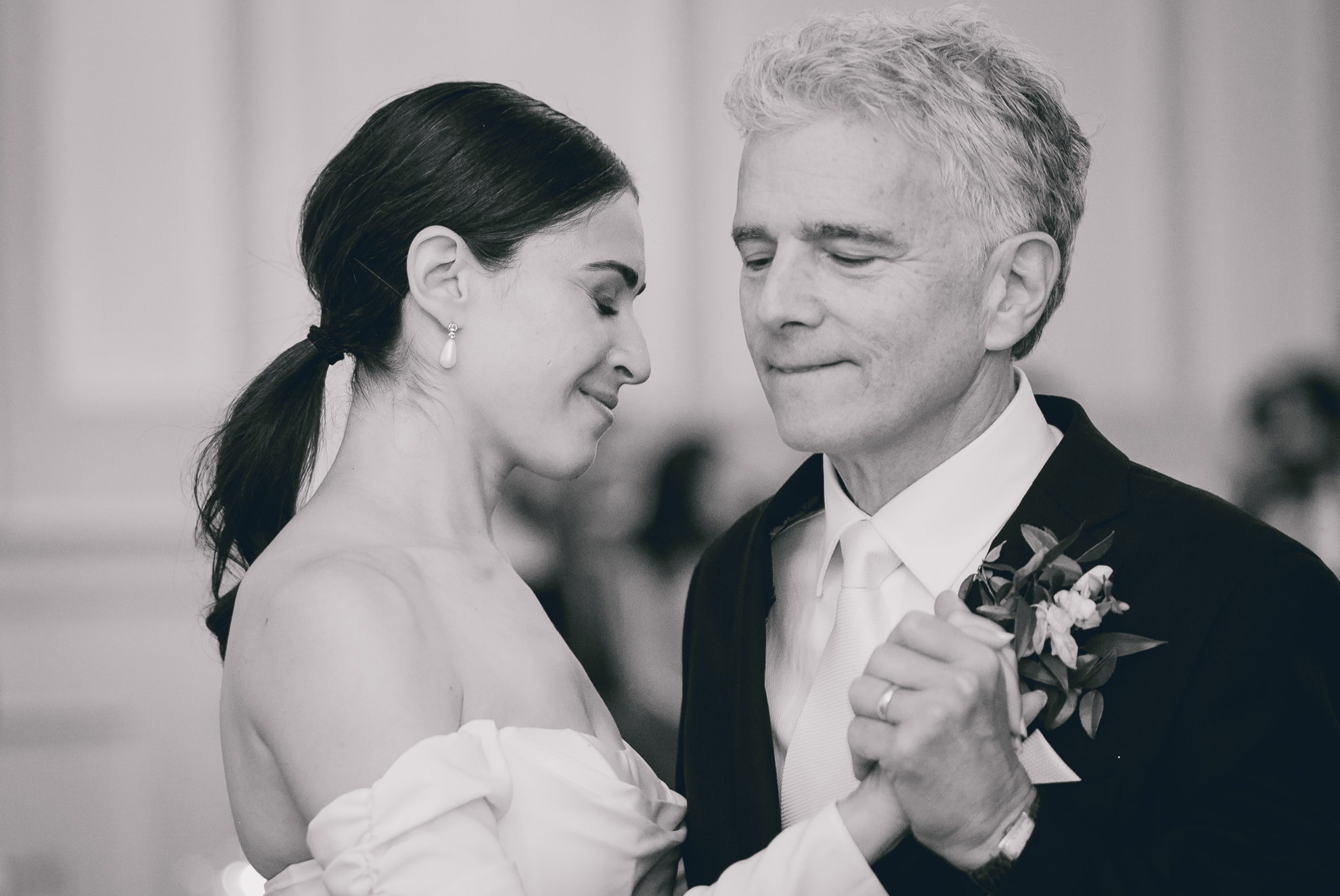 bride and father have first dance during wedding reception at the Hotel Lafayette in Buffalo, NY