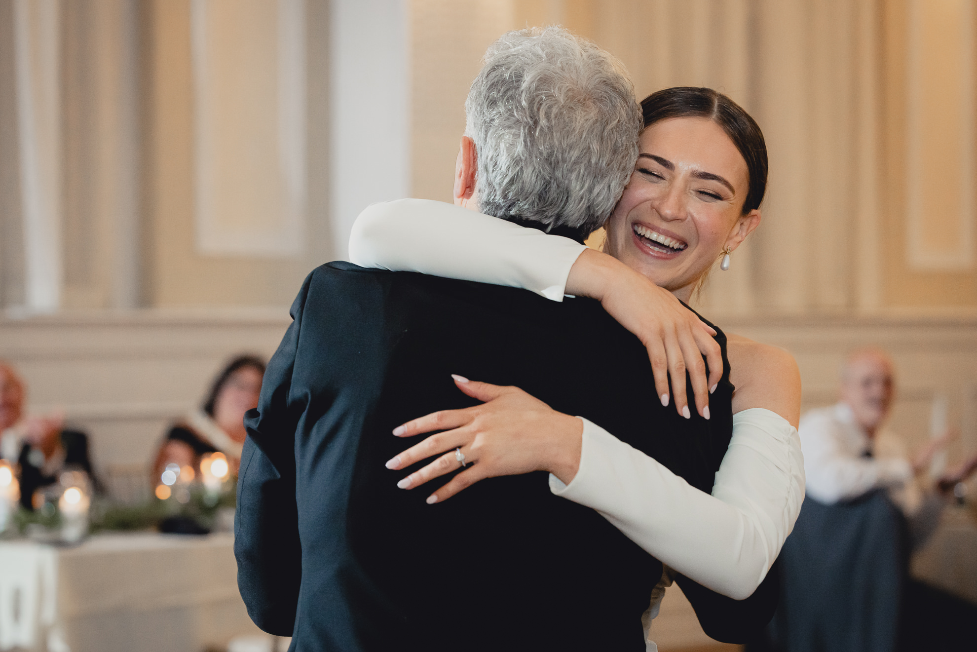 bride and father have first dance during wedding reception at the Hotel Lafayette in Buffalo, NY