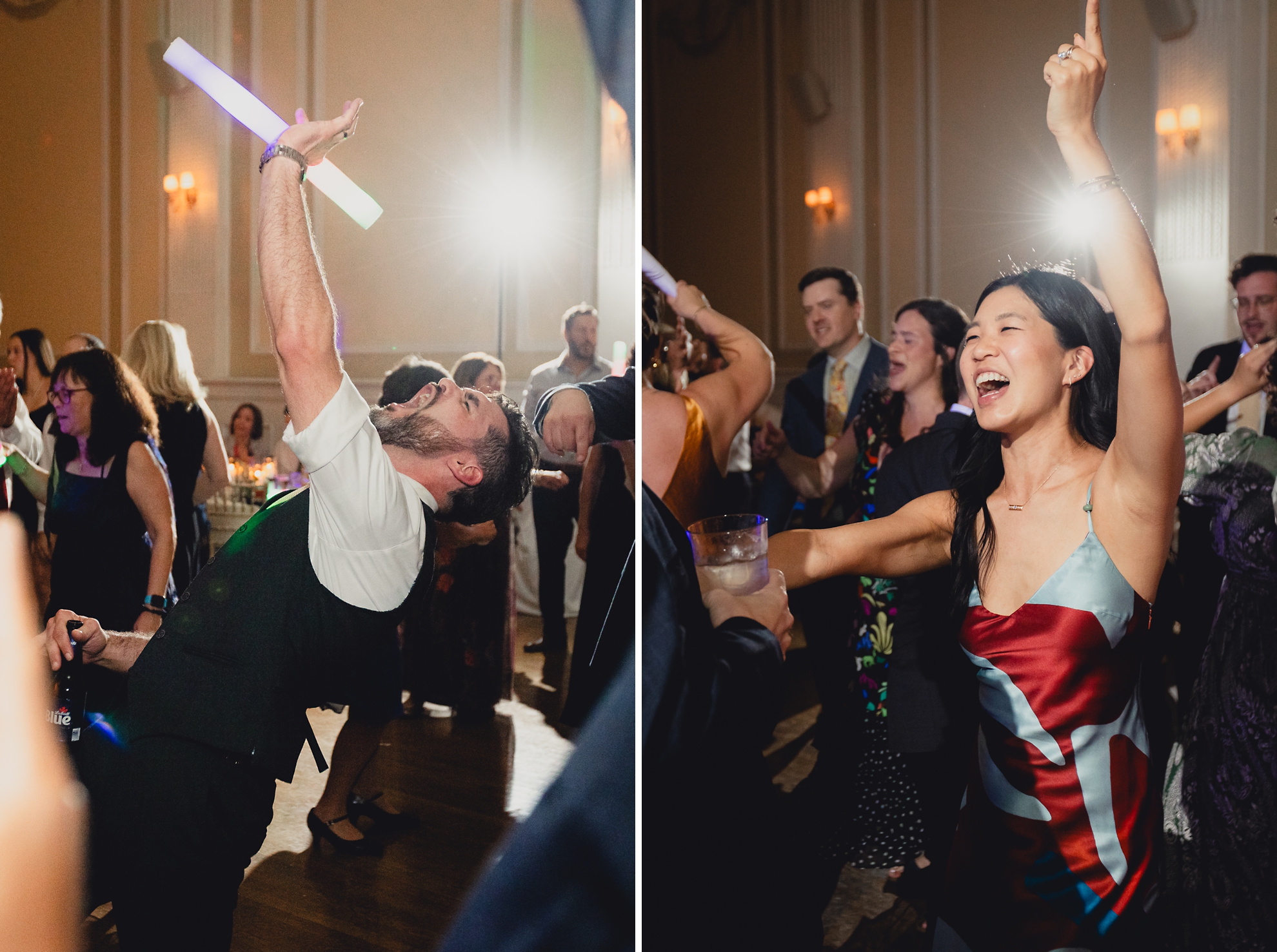 guests dance during wedding reception at the Hotel Lafayette in Buffalo, NY