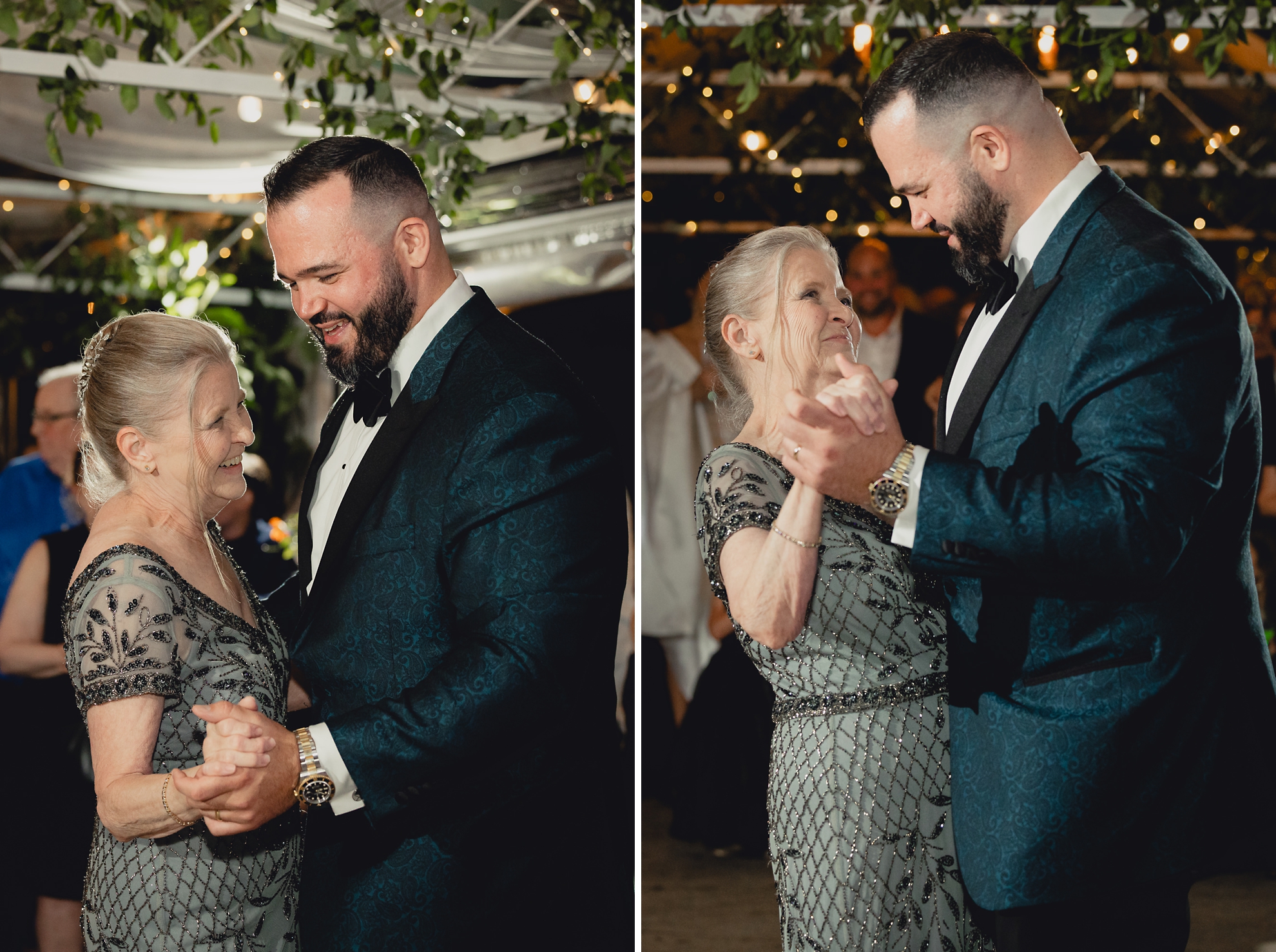 groom and mom dance during wedding reception at the Terrace at Marcy Casino in Buffalo, NY