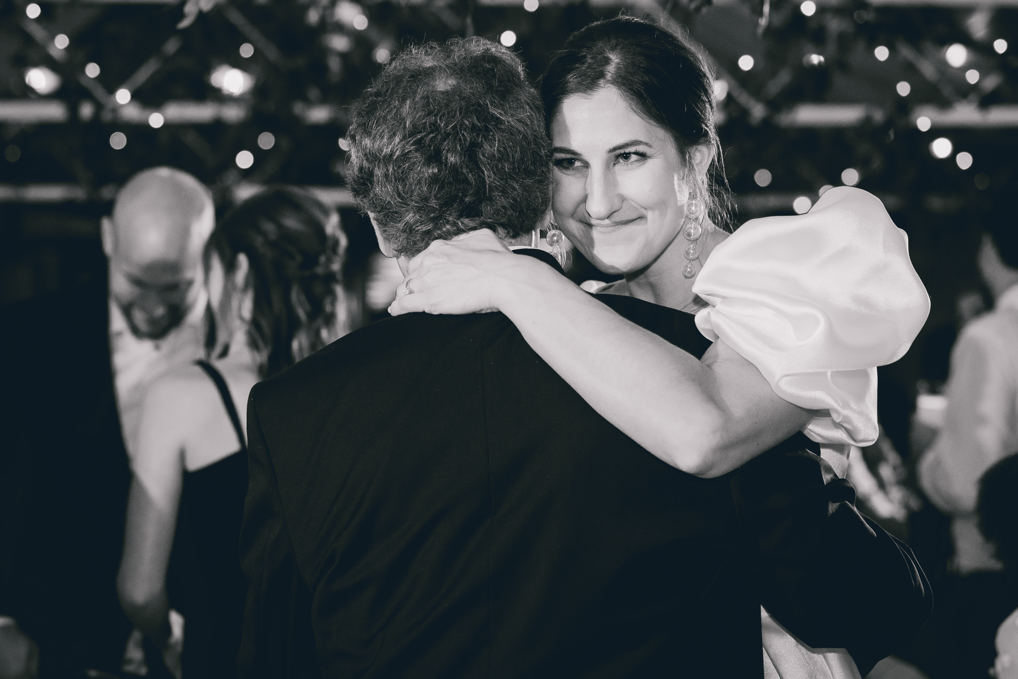 bride and father dance during wedding reception at the Terrace at Marcy Casino in Buffalo, NY