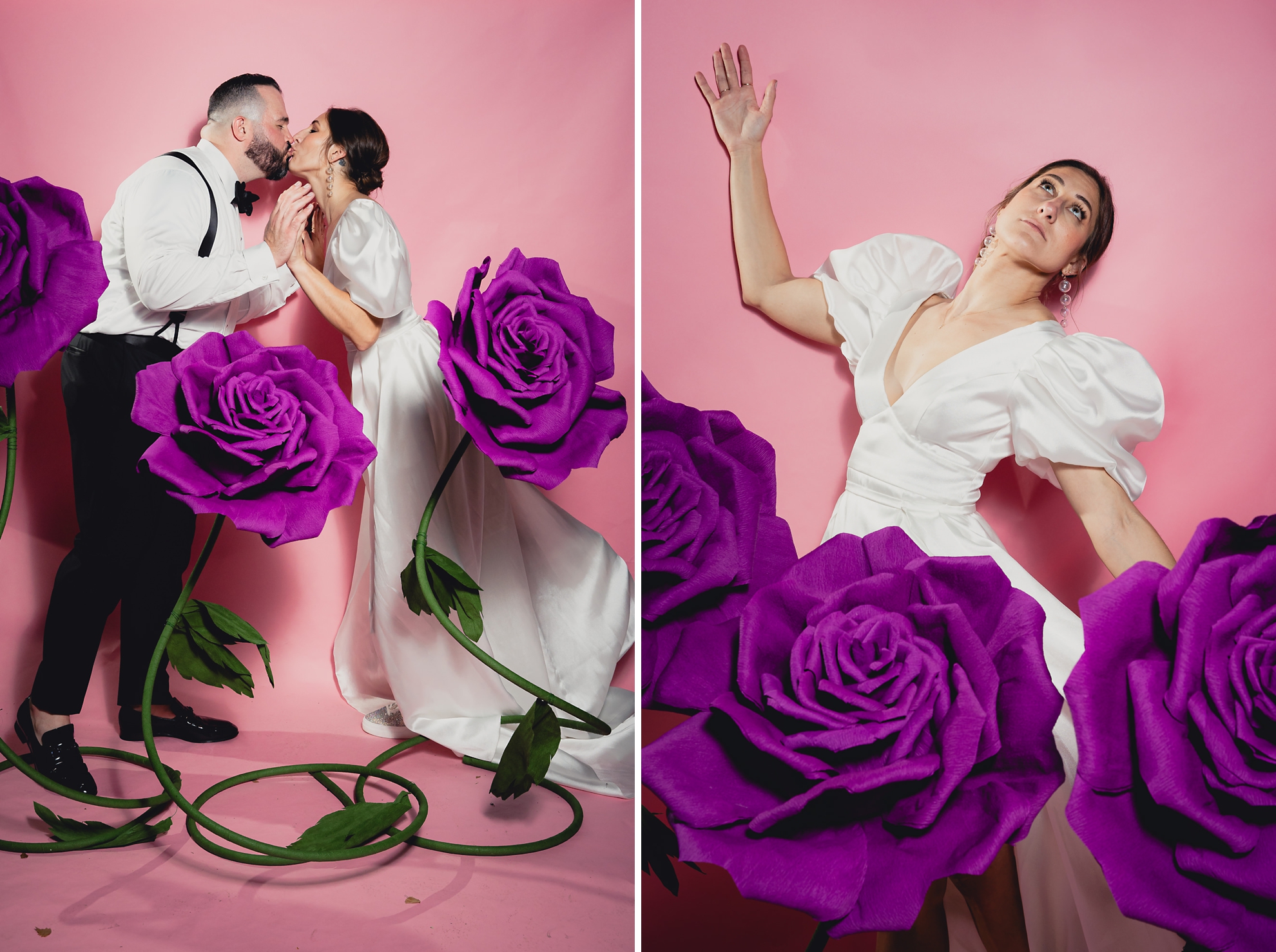 guests pose for photo booth portrait station pictures at wedding at the Terrace at Marcy Casino in Buffalo, NY