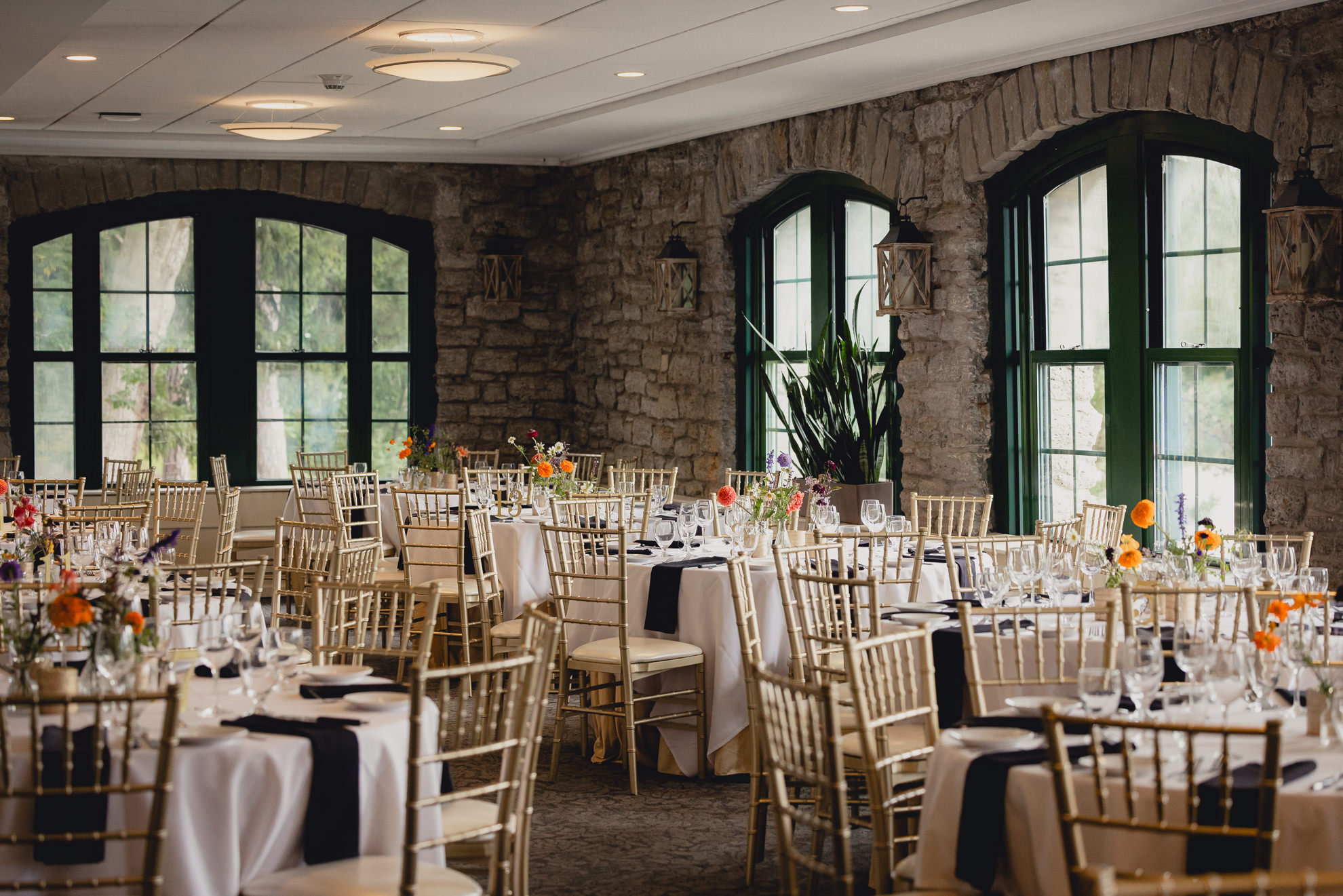 wedding decor pictured inside the Terrace at Marcy Casino in Buffalo, NY