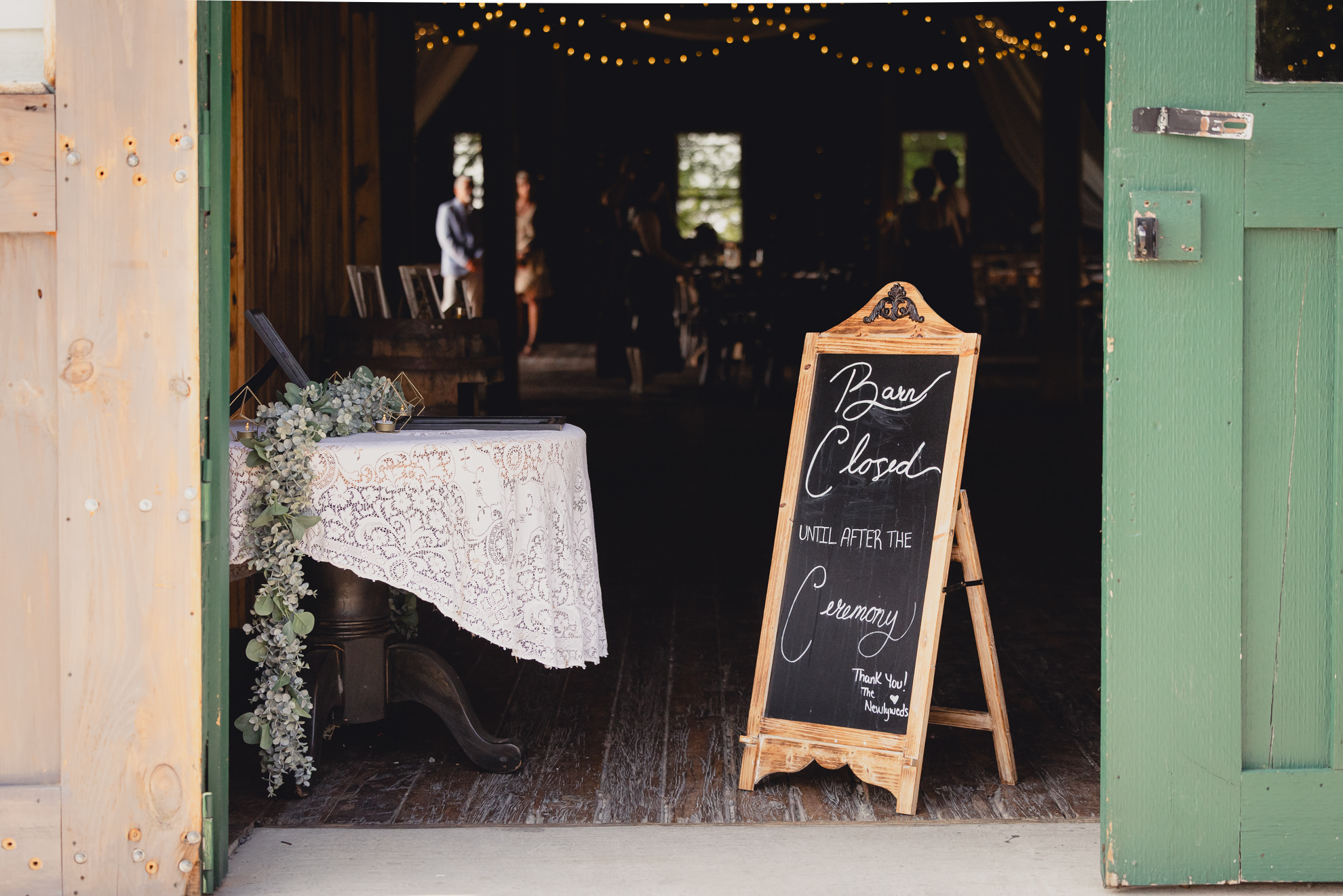 wedding photography of decor at The Gallagher Barn in Medina, NY