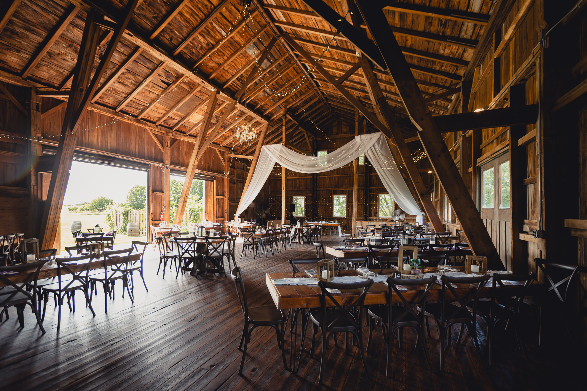 wedding photography of decor at The Gallagher Barn in Medina, NY