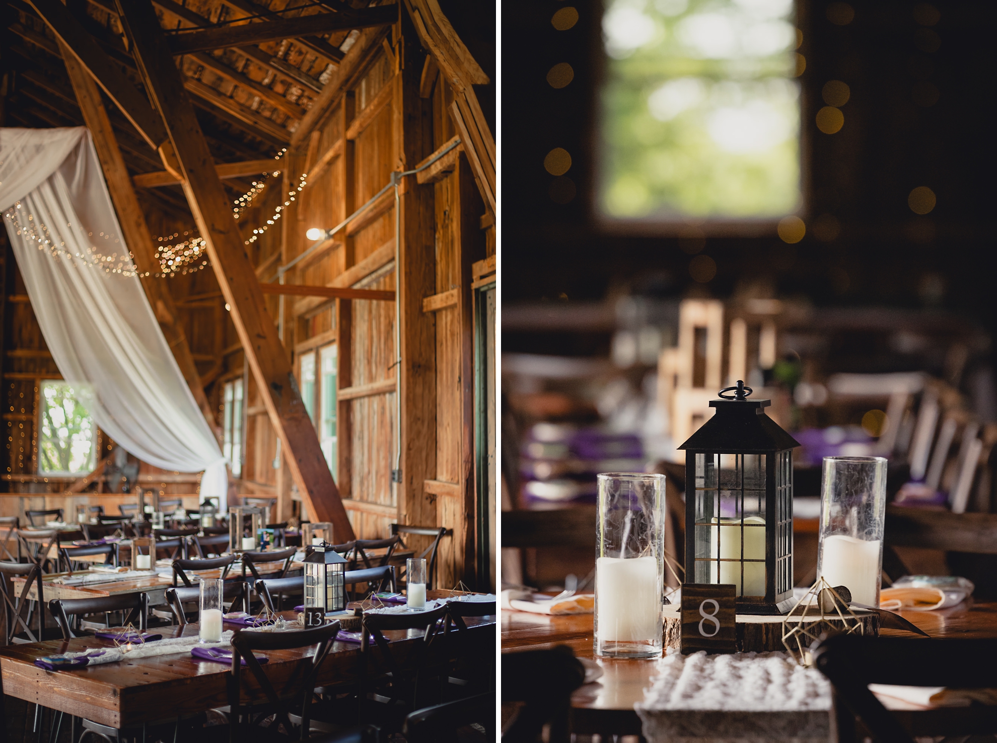 wedding photography of decor at The Gallagher Barn in Medina, NY