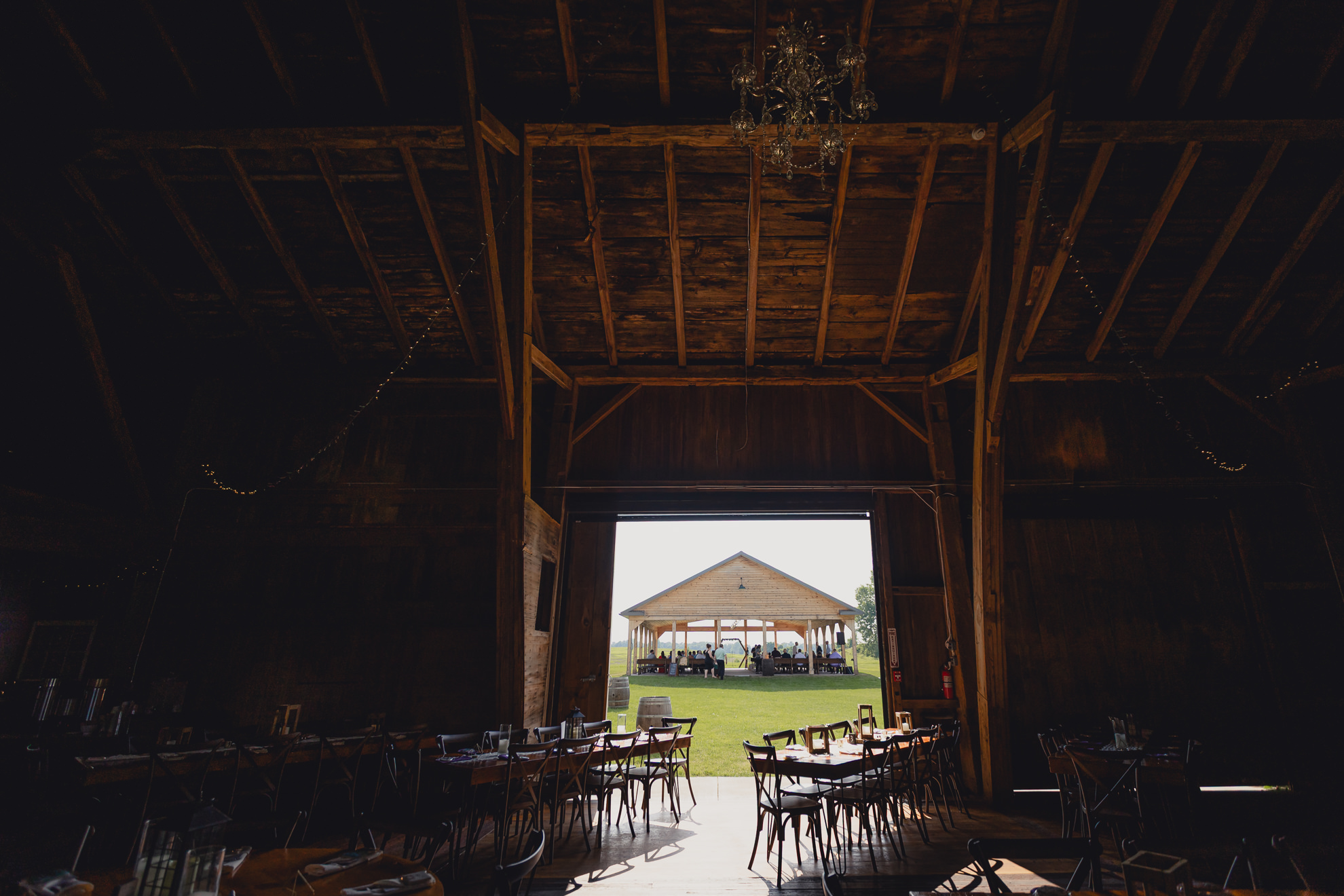 wedding photography of decor at The Gallagher Barn in Medina, NY