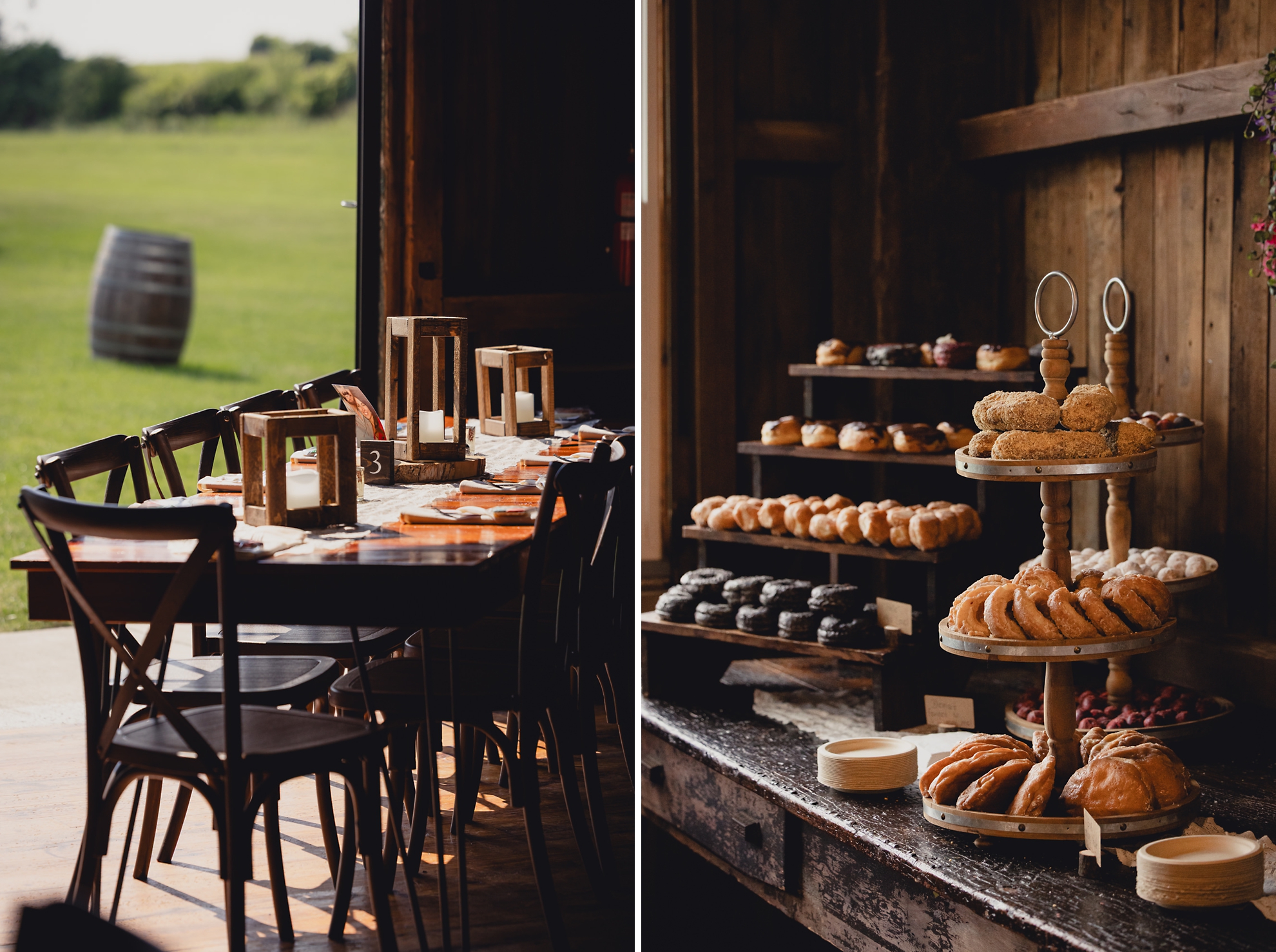 wedding photography of decor at The Gallagher Barn in Medina, NY