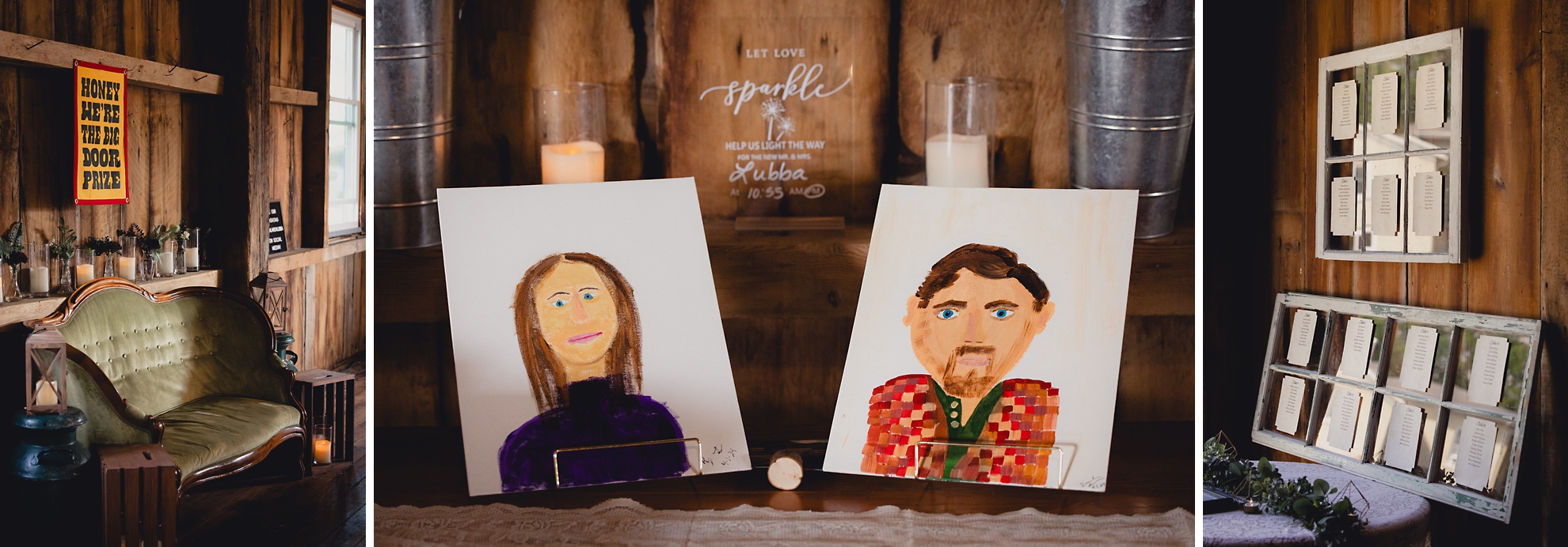 wedding photography of decor at The Gallagher Barn in Medina, NY