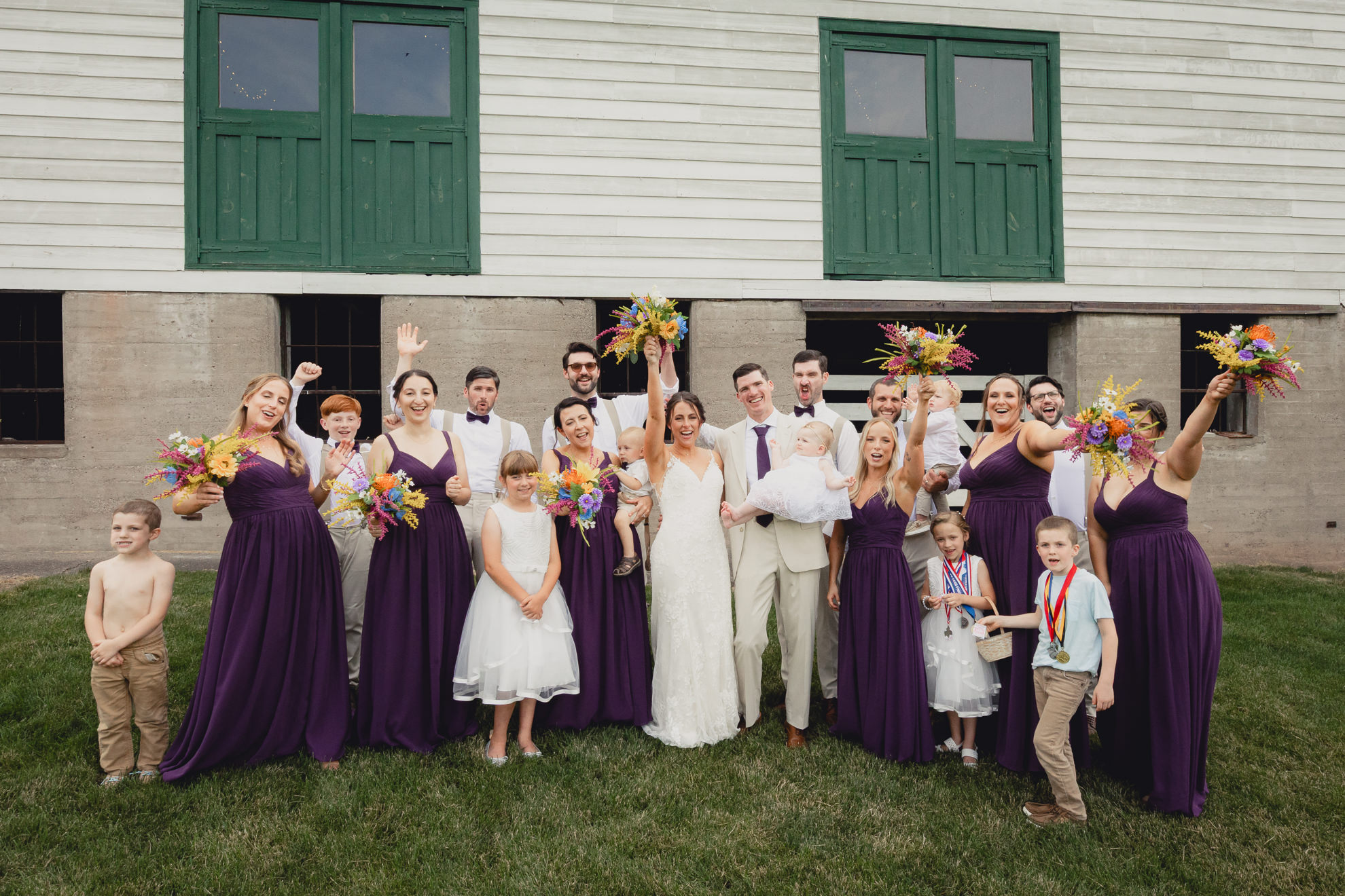 wedding portrait photography outside The Gallagher Barn in Medina, NY