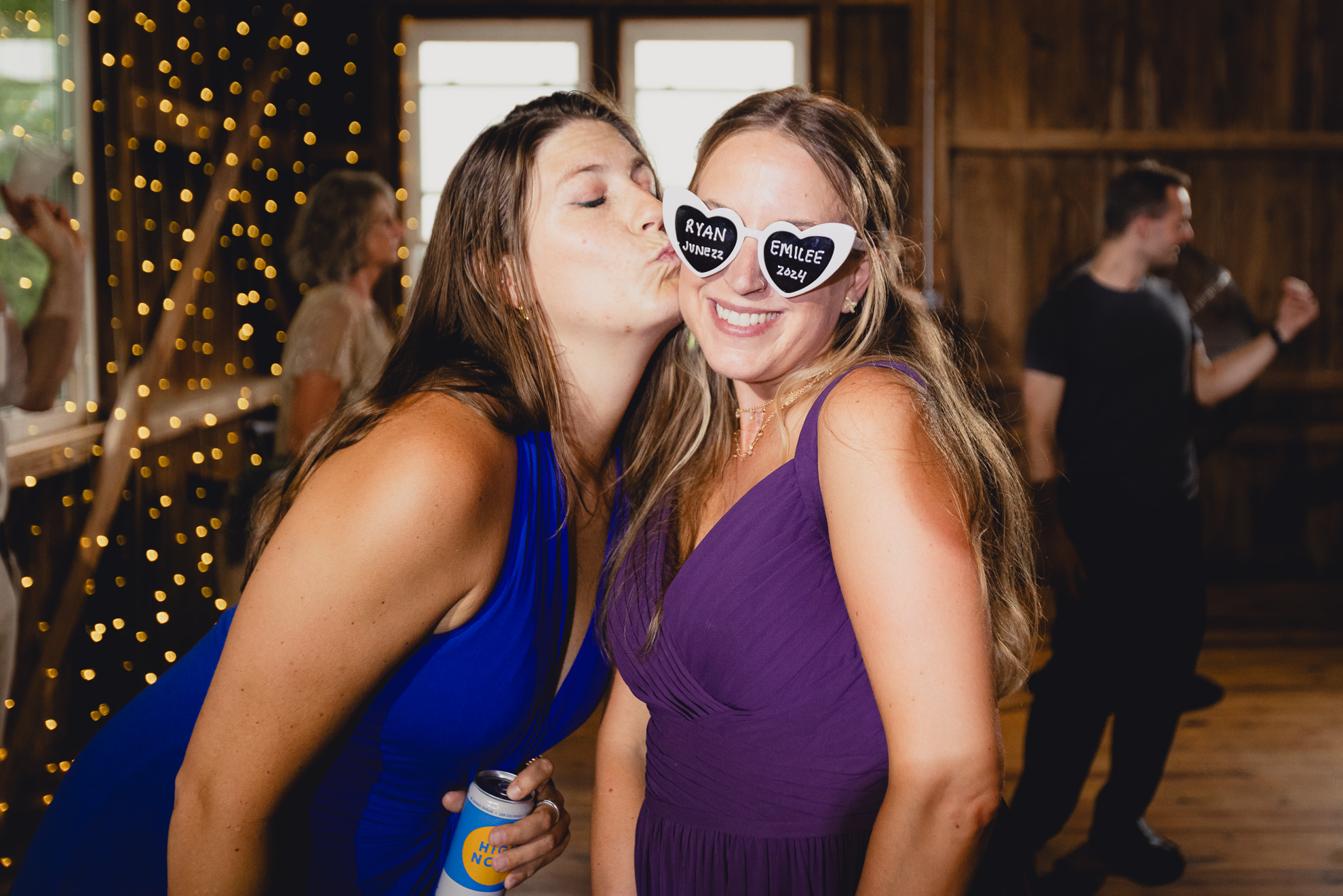 guests dance during wedding reception at The Gallagher Barn in Medina, NY
