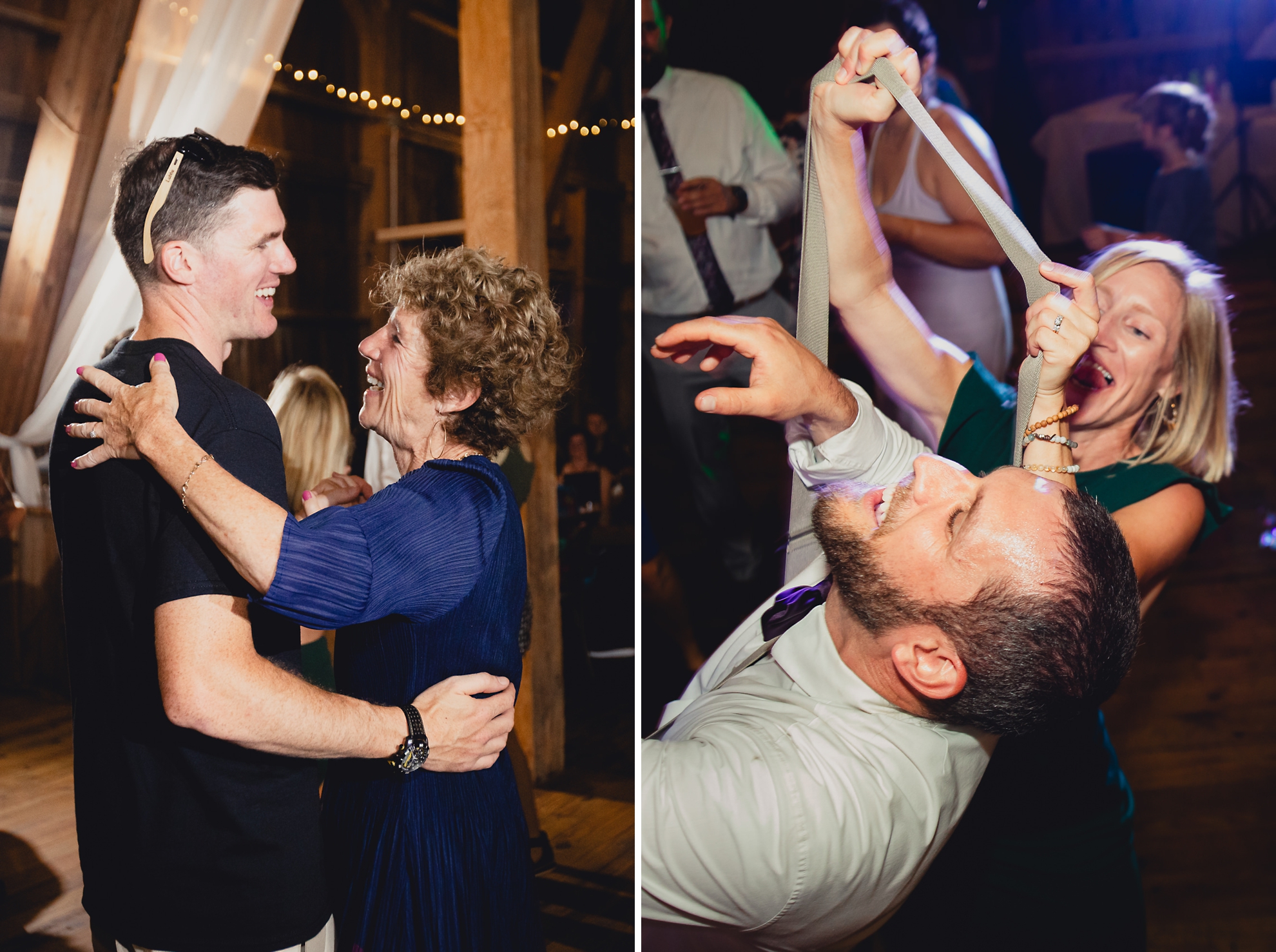 guests dance during wedding reception at The Gallagher Barn in Medina, NY