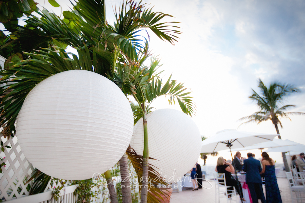 wedding decor on beach during destination reception on Gasparilla Island Boca Grande, FL