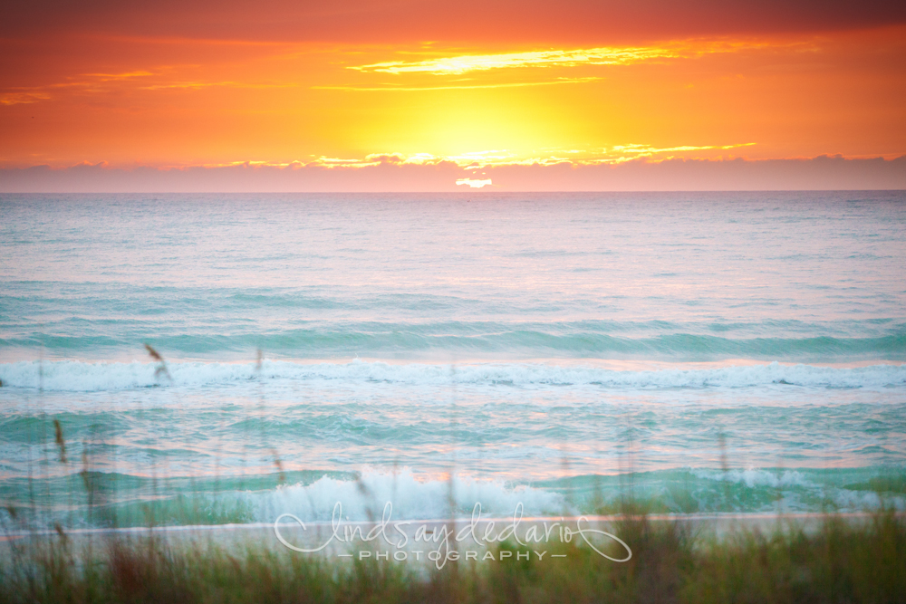 sunset from beach during destination reception on Gasparilla Island Boca Grande, FL
