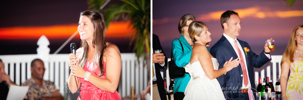 maid of honor delivers toast during destination reception on Gasparilla Island Boca Grande, FL