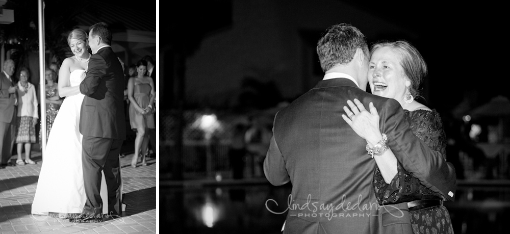 groom and mother dance during destination reception on Gasparilla Island Boca Grande, FL