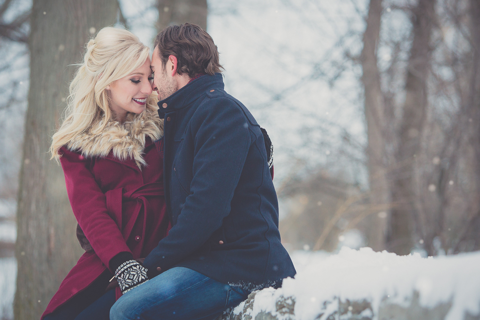 wedding engagement photography of couple at Delaware Park in Buffalo, NY