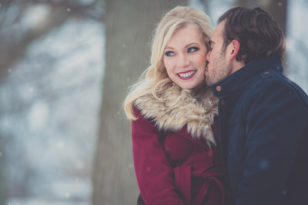 wedding engagement photography of couple at Delaware Park in Buffalo, NY