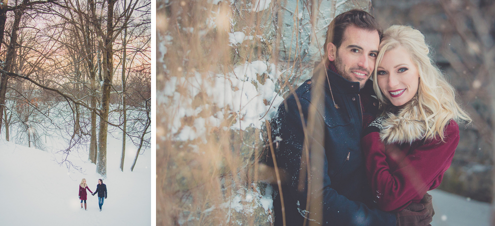 wedding engagement photography of couple under Ivy Bridge at Delaware Park in Buffalo, NY