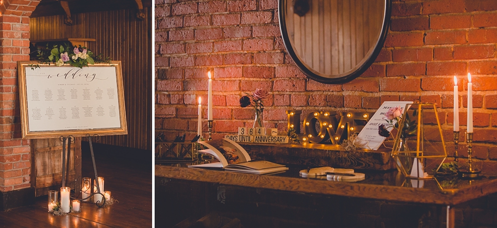 whimsical spring wedding details from Quaint Rentals and William's Florist at pearl st grill and brewery in Buffalo, NY