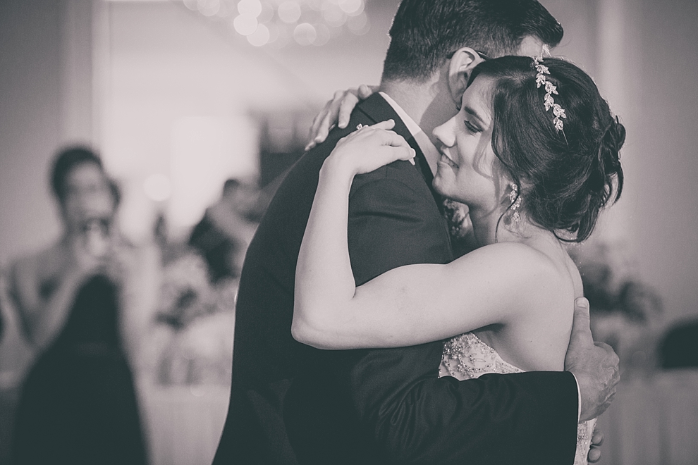 bride dances with father during wedding reception at Samuel's Grande Manor near Buffalo, NY