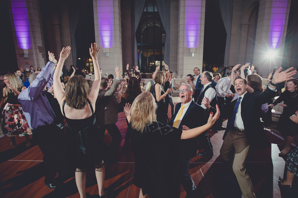guests dance at ballroom wedding reception venue, the Admiral Room, in Buffalo, NY