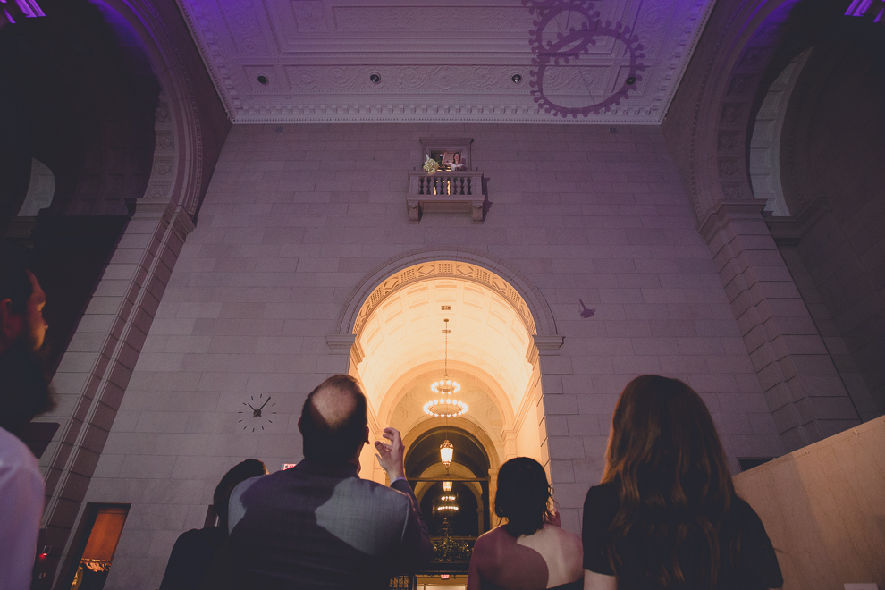 guests dance at ballroom wedding reception venue, the Admiral Room, in Buffalo, NY