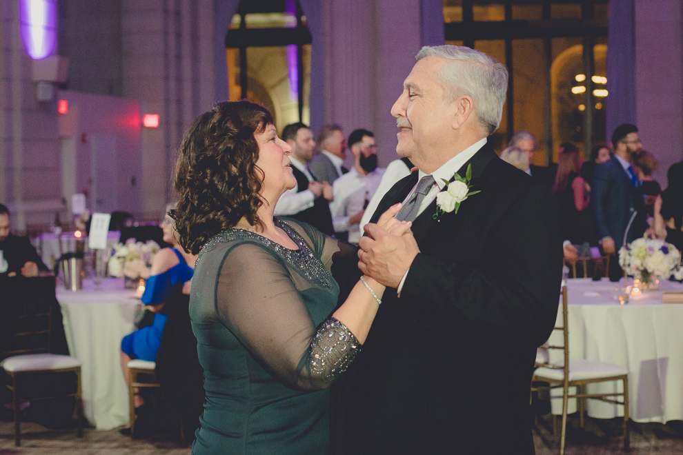 guests dance at ballroom wedding reception venue, the Admiral Room, in Buffalo, NY