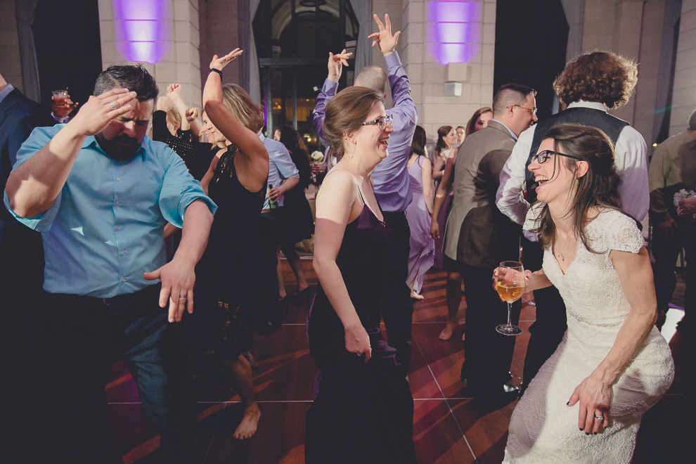 guests dance at ballroom wedding reception venue, the Admiral Room, in Buffalo, NY