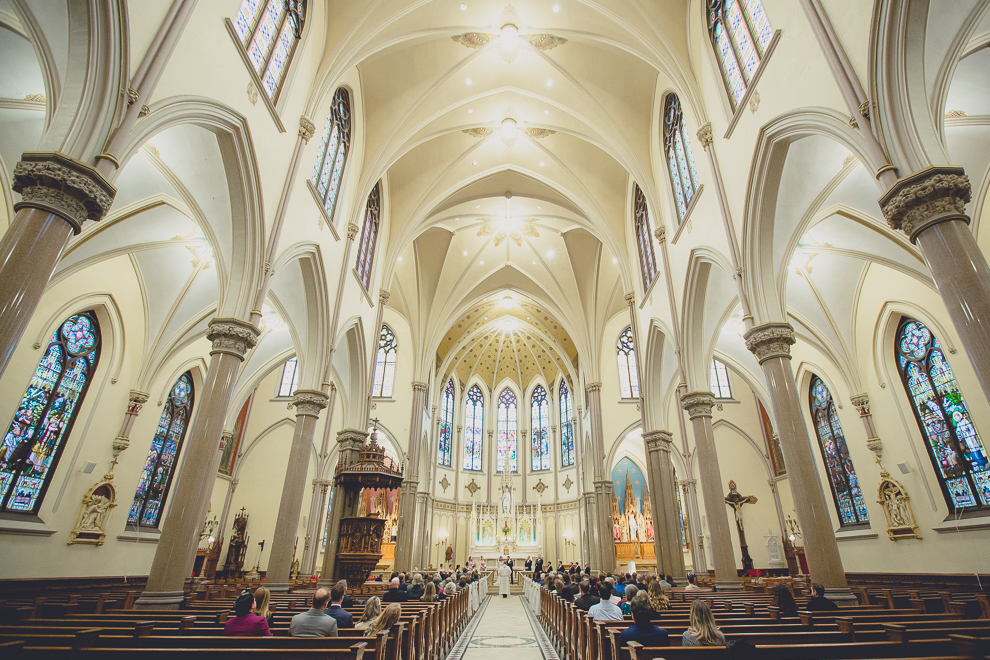 wedding ceremony at St. Louis Church in Buffalo, NY